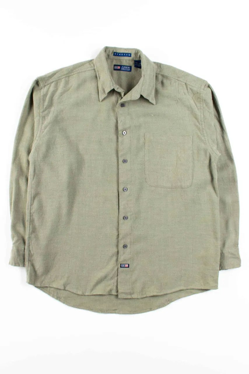 Green Herringbone Button Up Shirt