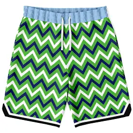 Green Par 4 Unisex Basketball Shorts