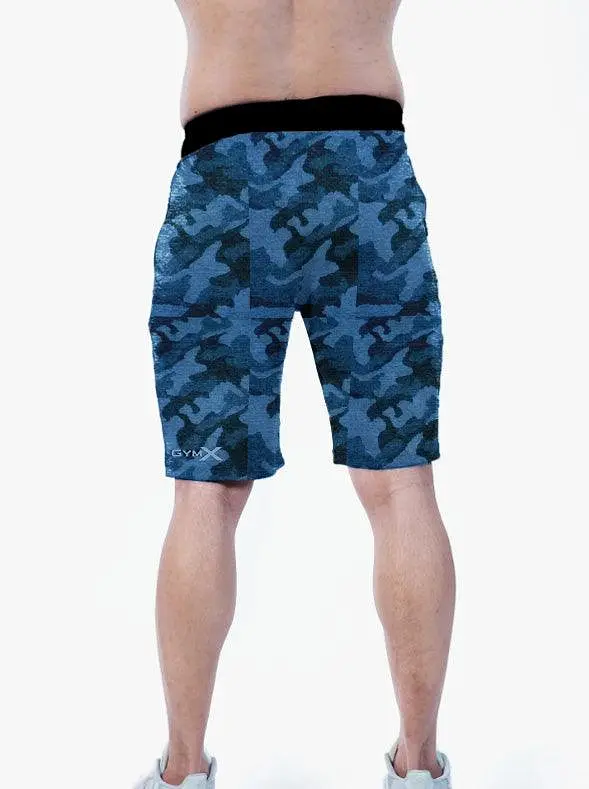 GymX Blue print Shorts - Sale