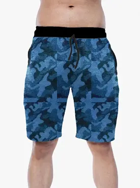 GymX Blue print Shorts - Sale