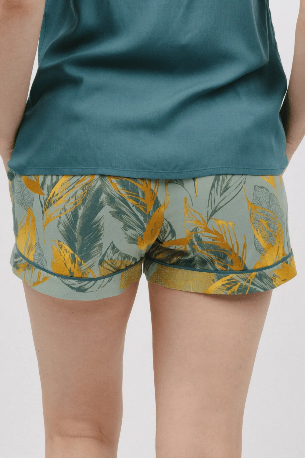 Hannah Leaf Print Shorts