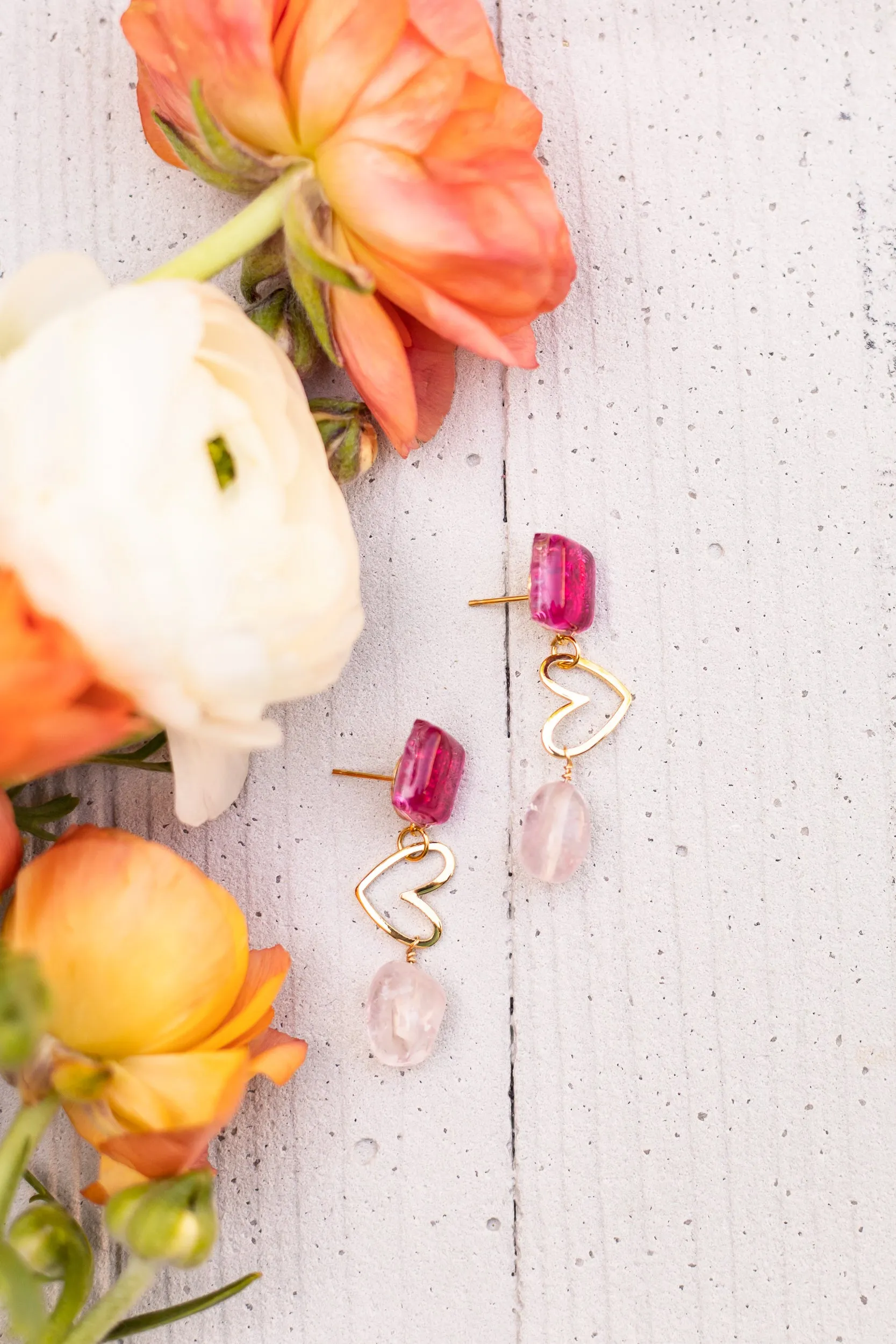 Hearts Drop Earrings