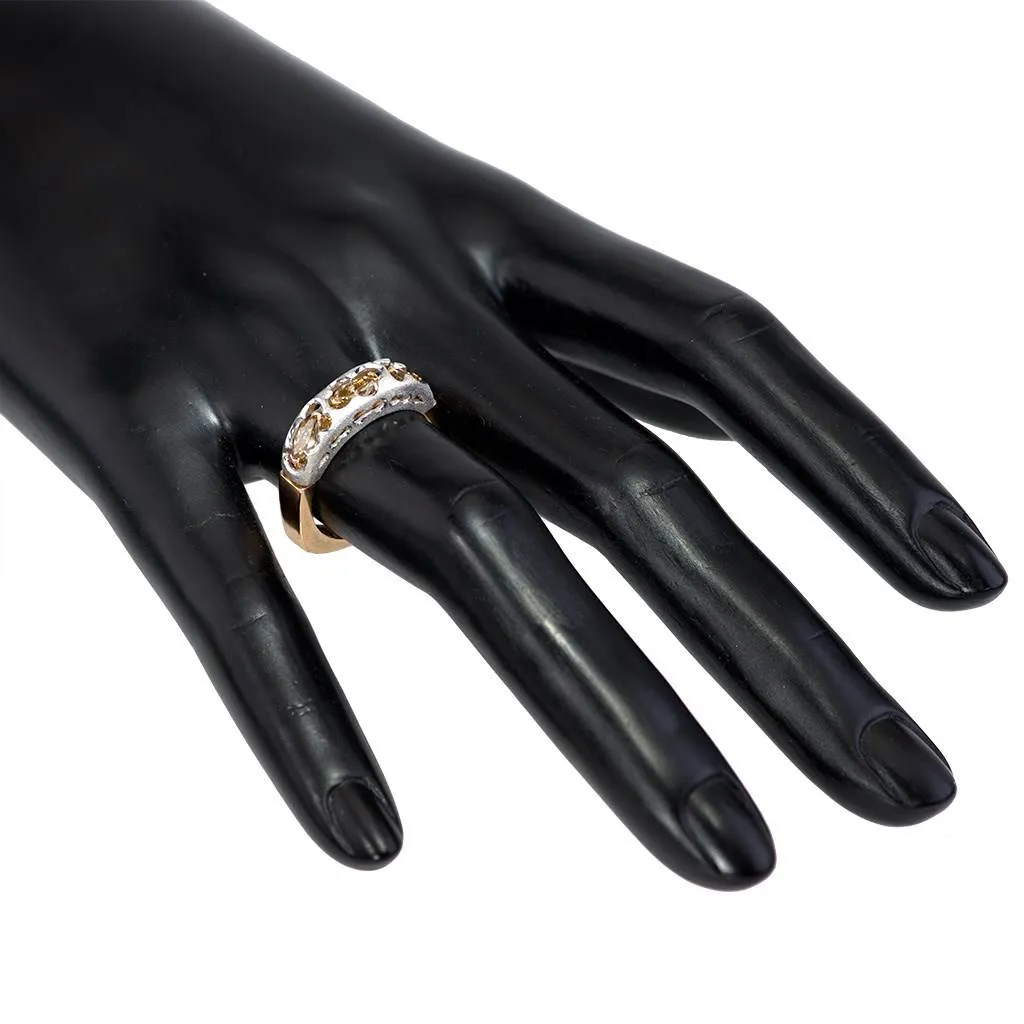 Hidden Realms Champagne Diamond Wedding Band