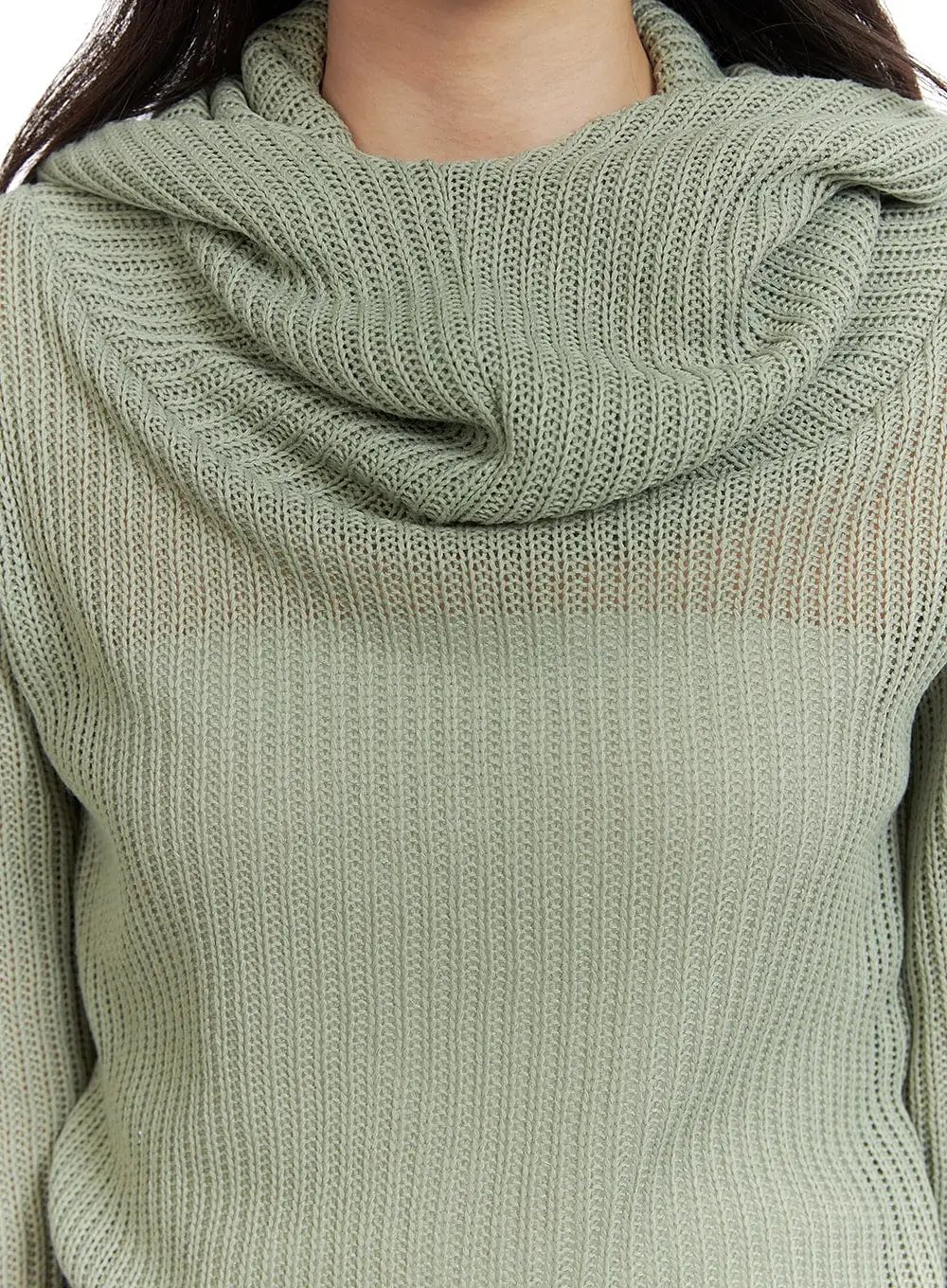 High Neck Hooded Pullover CM426