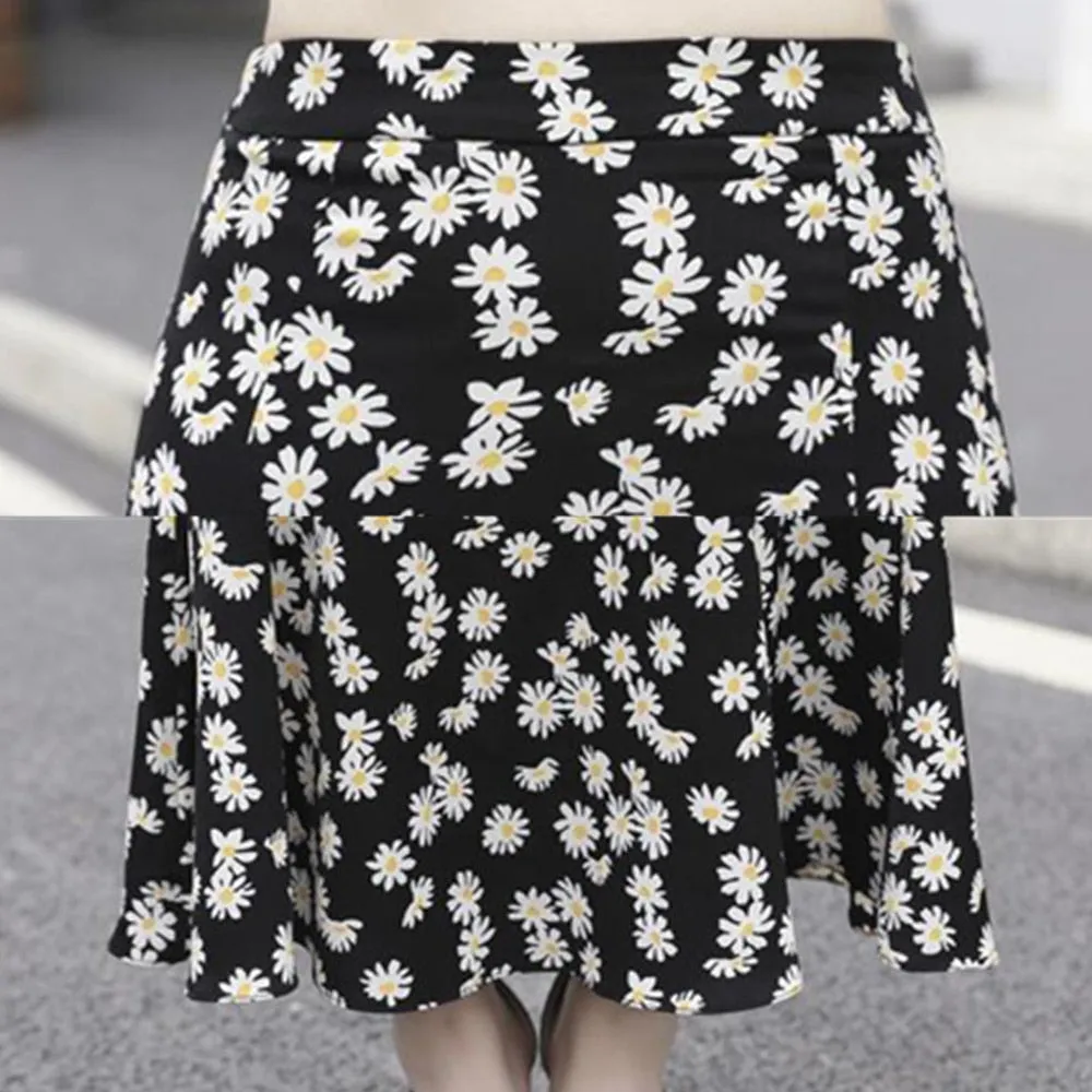 High Waist Floral Long Trumpet Women Summer Zipper Slim Mermaid Jupe Office Ladies Bottoms Floral Skirt