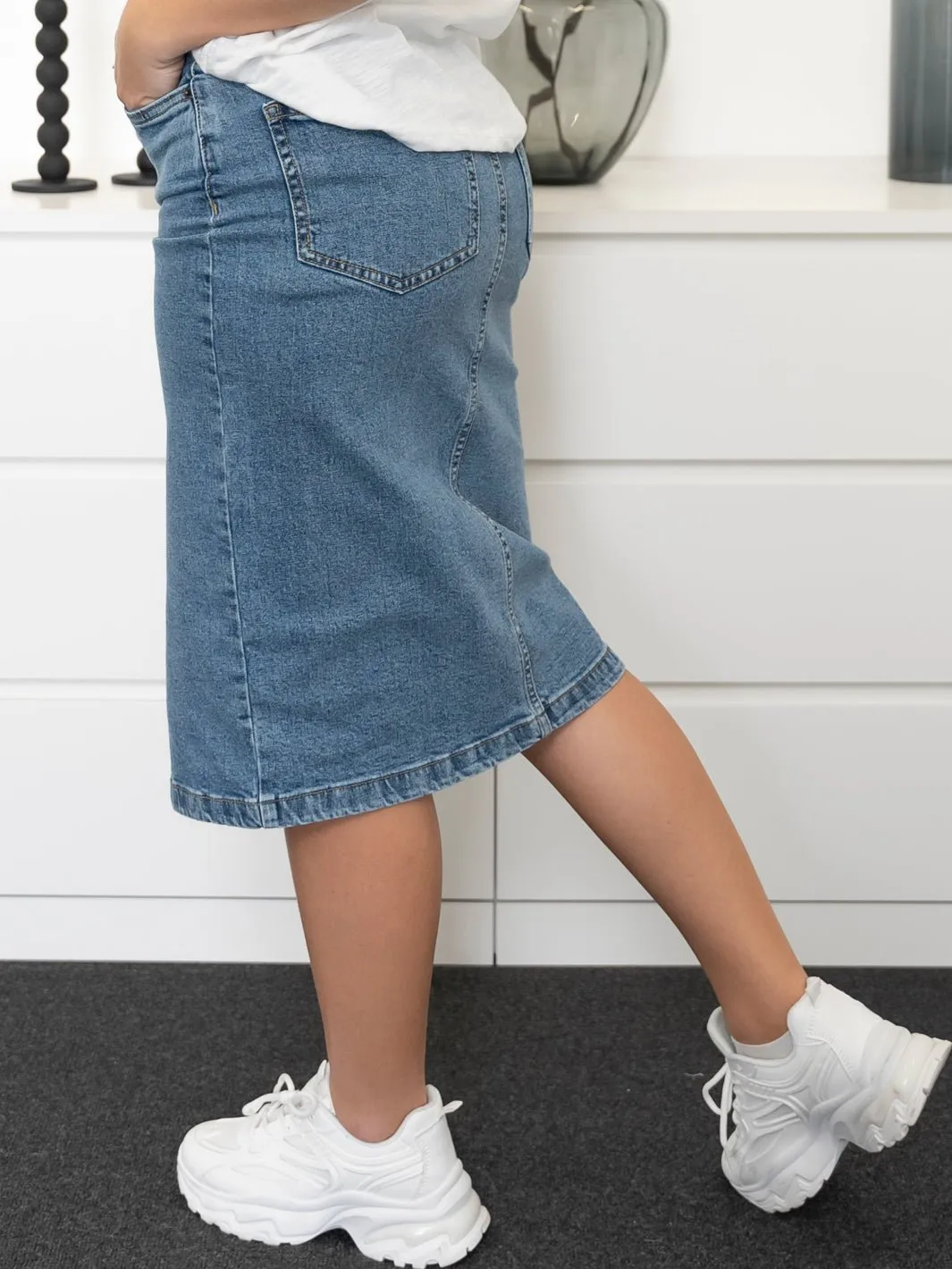 Kaffe KAbarbeth denim skirt light blue washed