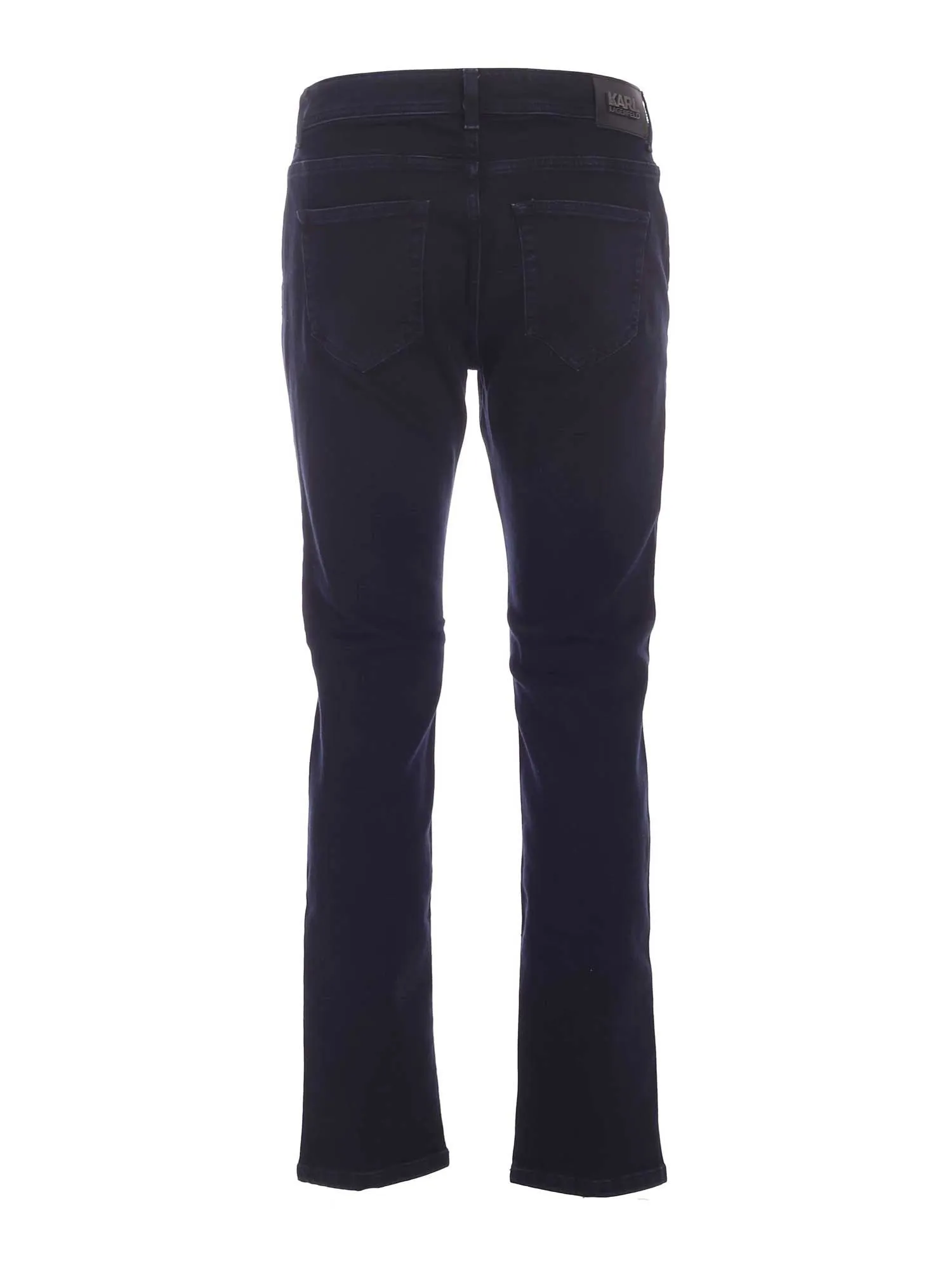 Karl Lagerfeld Logo Patch Slim-Cut Jeans