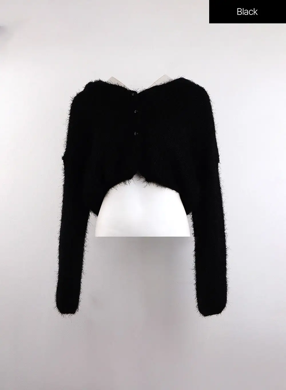 Knit Fuzzy Button-Up Cardigan OJ419