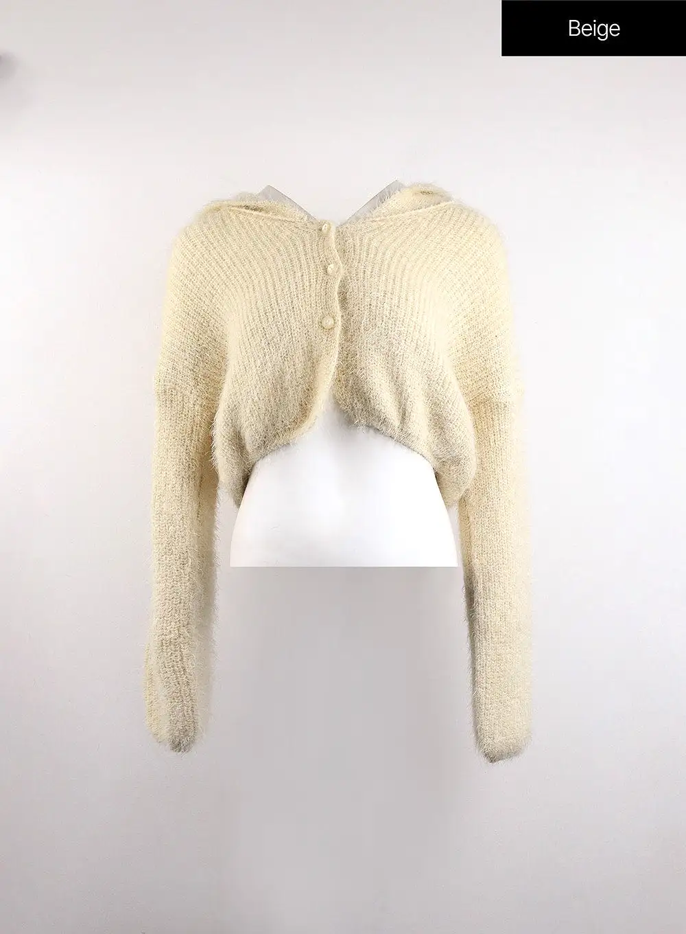 Knit Fuzzy Button-Up Cardigan OJ419