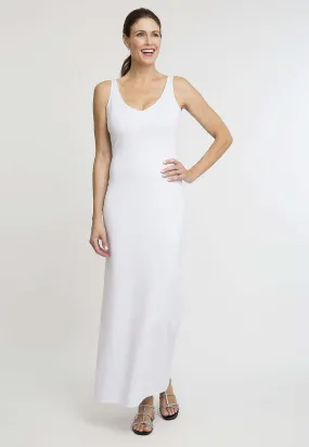 Lavinia Long Stretch Knit Dress in White