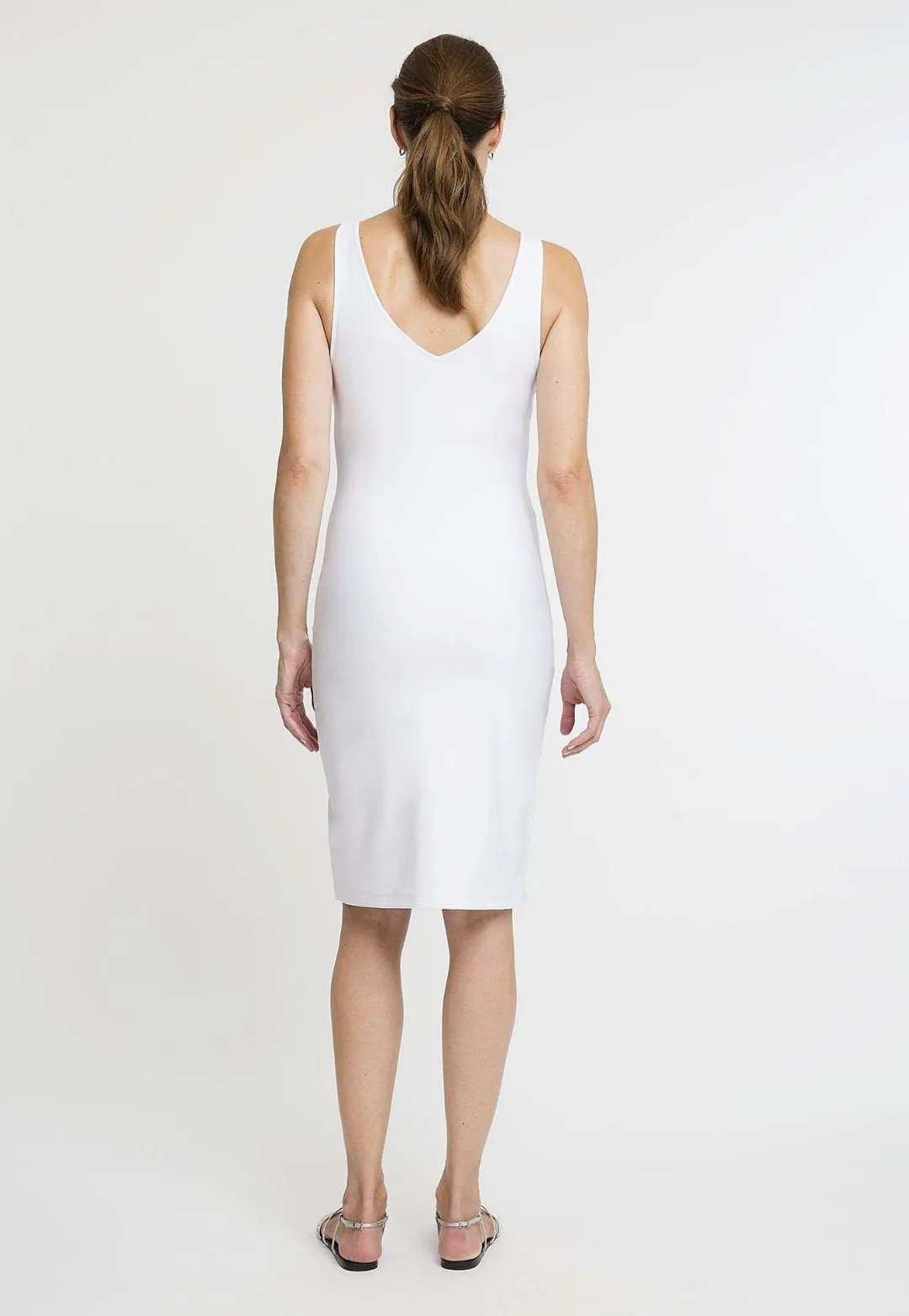 Lavinia Short Stretch Knit Dress in White