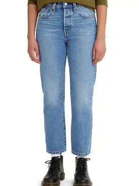 LEVI'S 501 Crop Medium Indigo Worn In