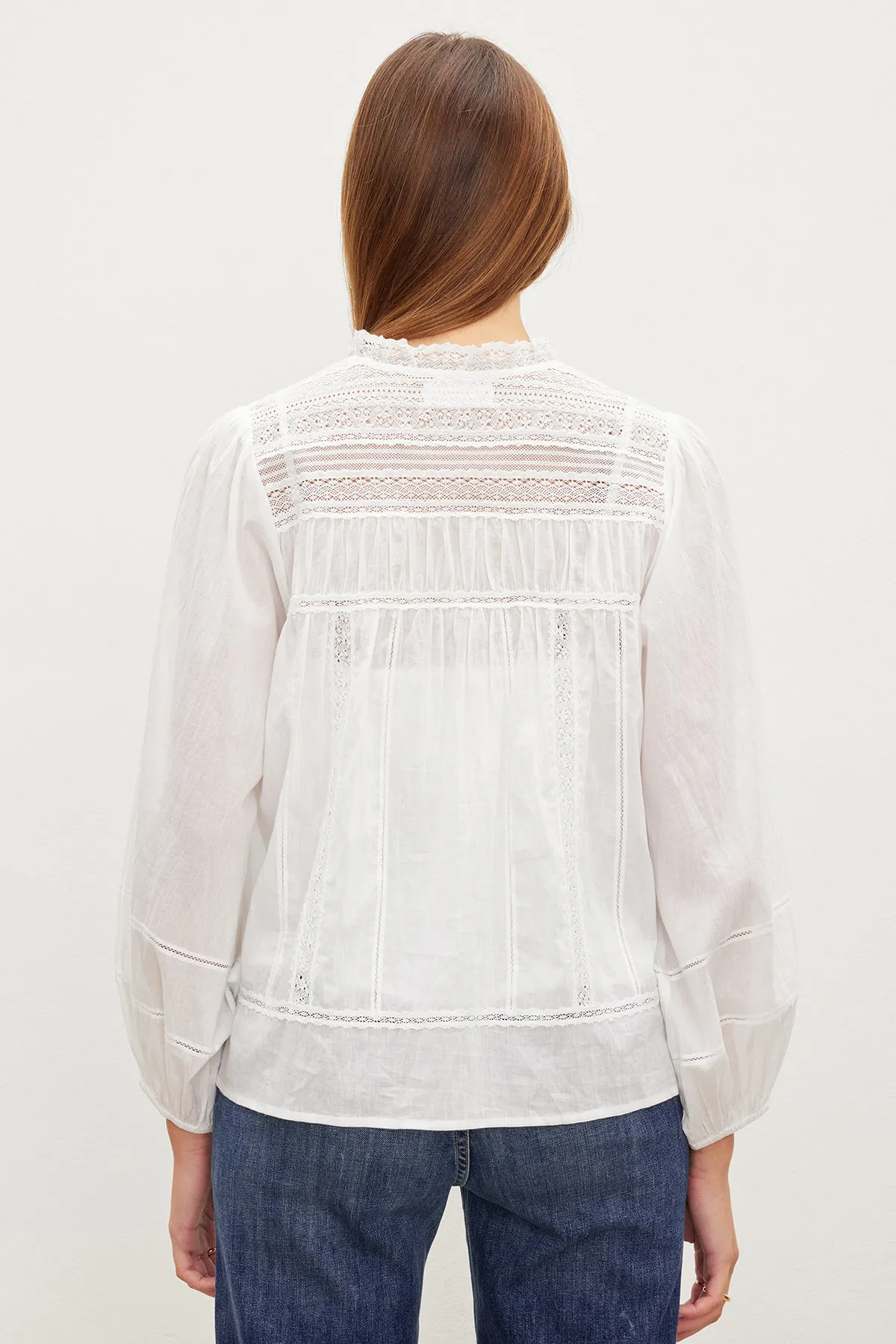 LIAM COTTON LACE BUTTON FRONT TOP