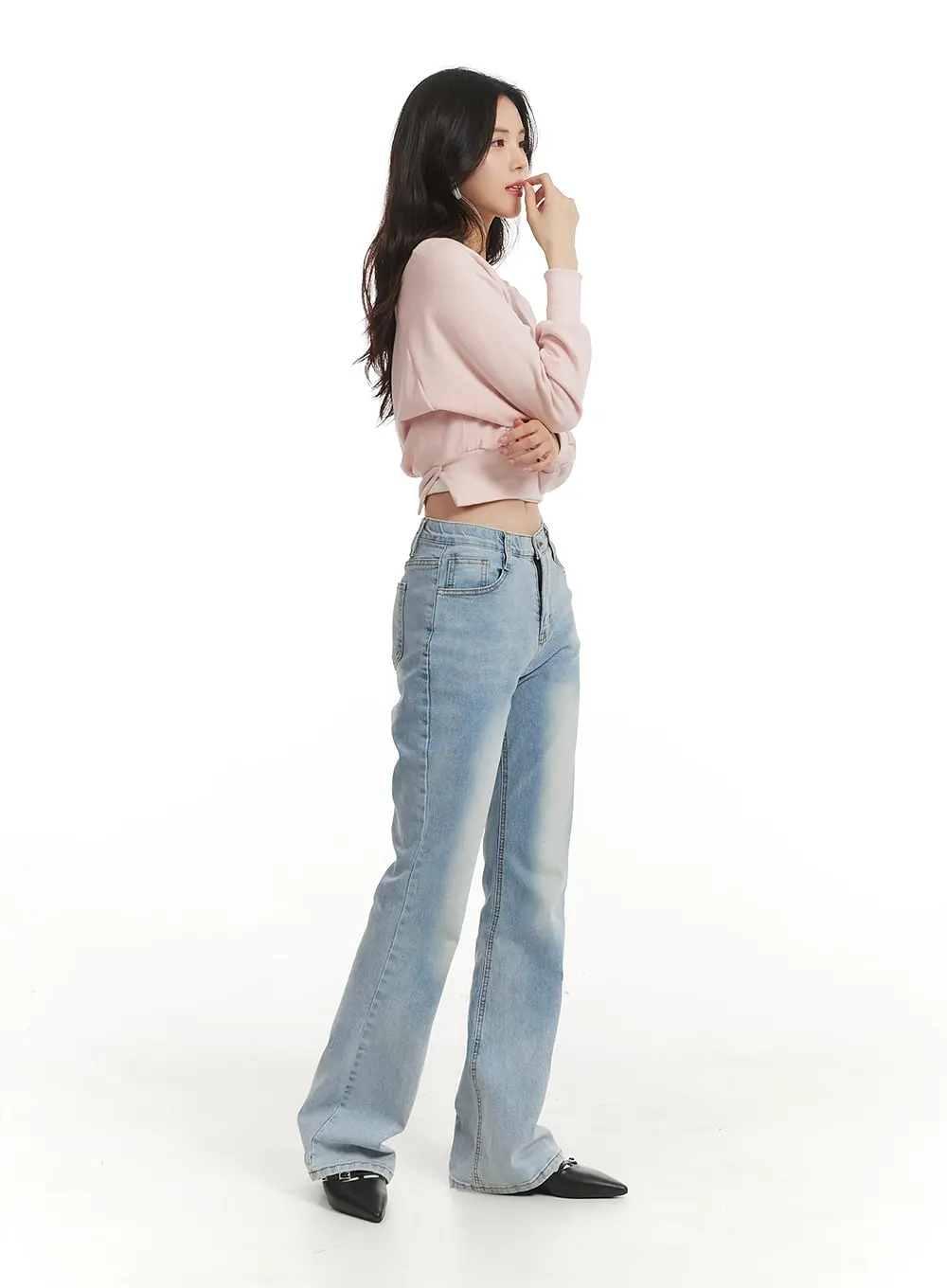 Light Washed Bootcut Jeans OF427