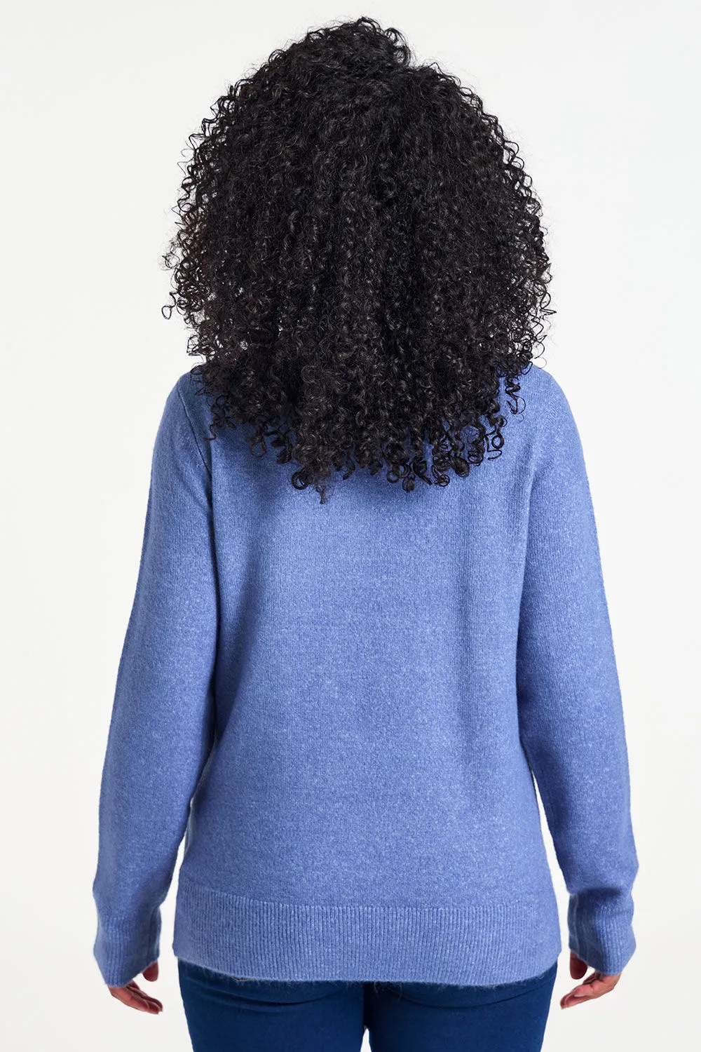 Long Sleeve Button Front Detail Jumper