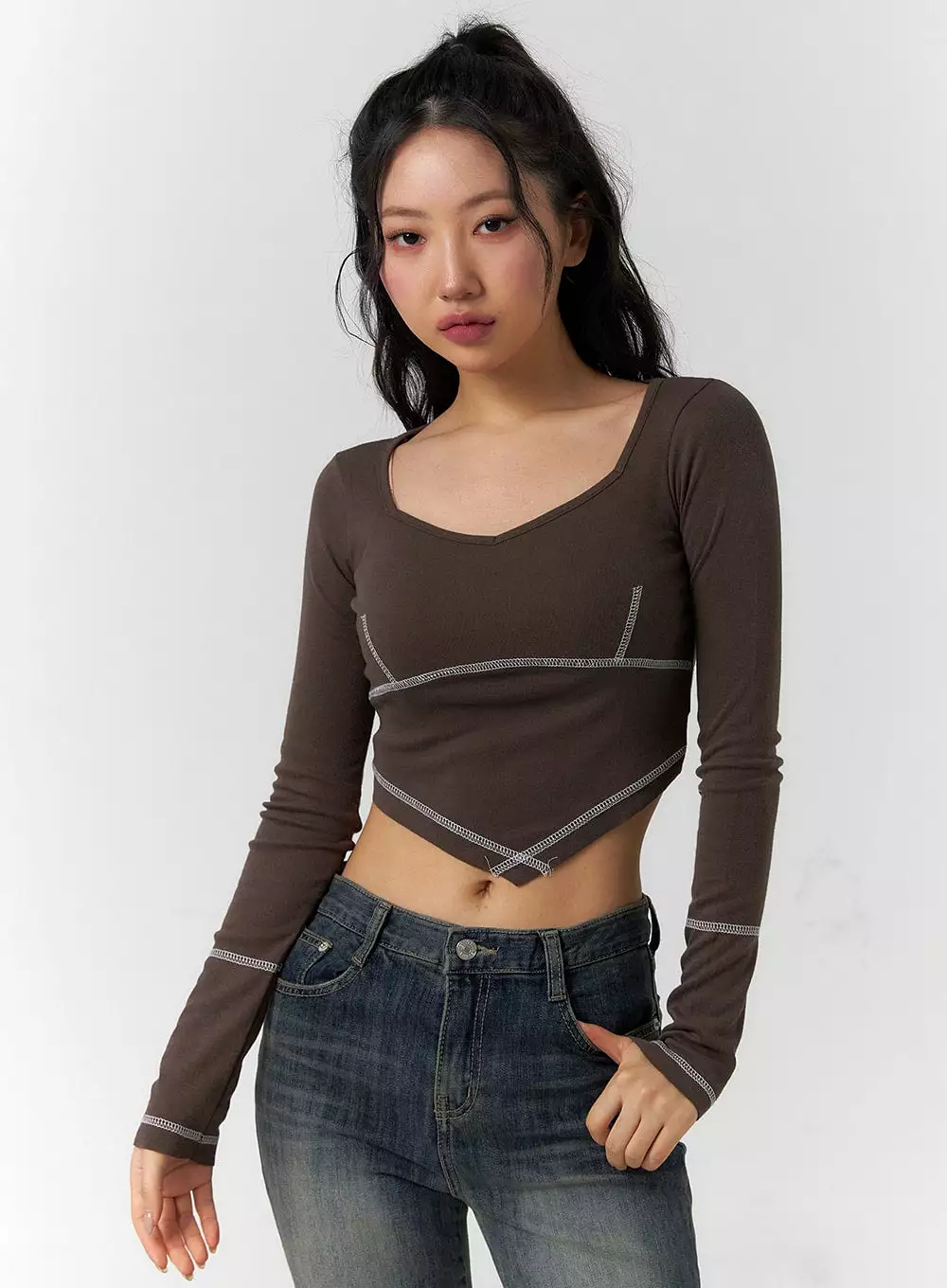 Long Sleeve Crop Top CF401