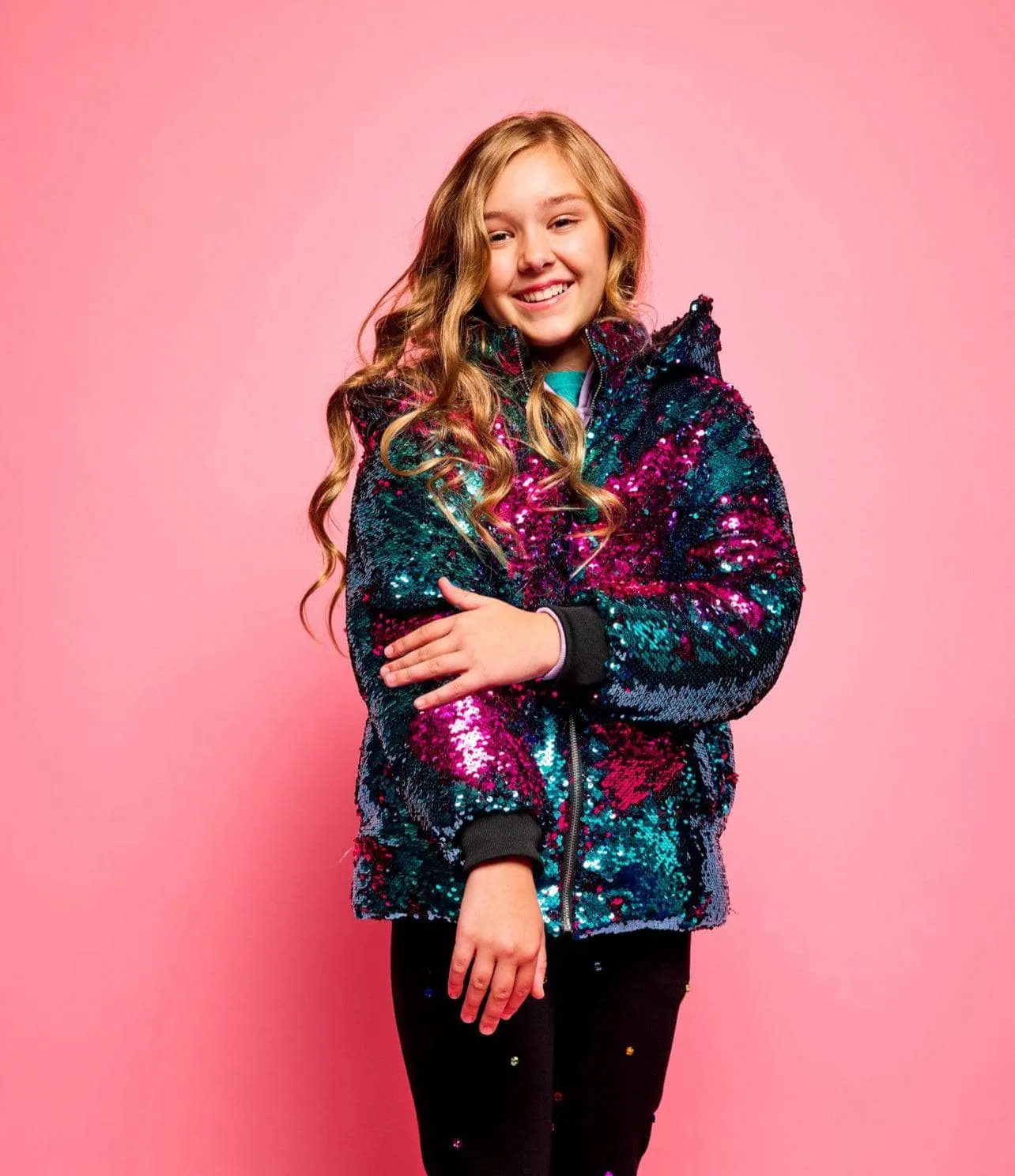 Magic Sequin Flip Puffer Coat