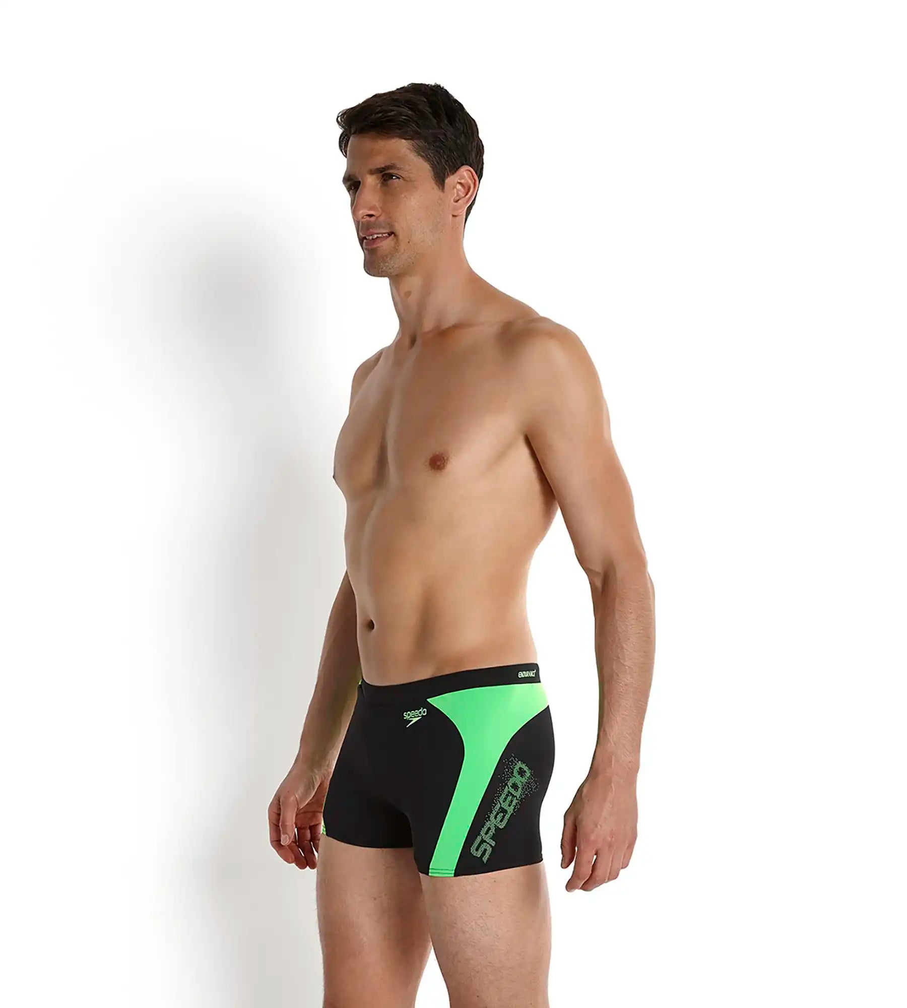 Men's Endurance Logo Graphic Splice Aquashort - Black & Fluo Green