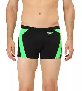 Men's Endurance Logo Graphic Splice Aquashort - Black & Fluo Green