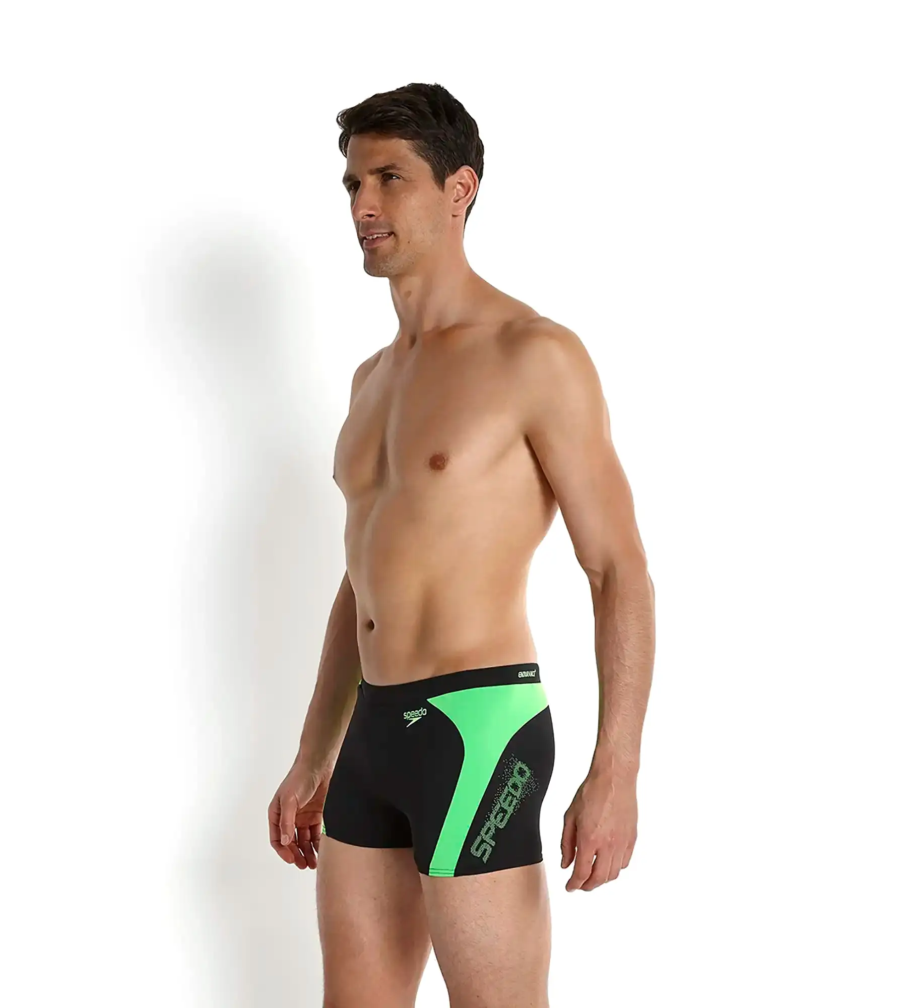 Men's Endurance Logo Graphic Splice Aquashort - Black & Fluo Green