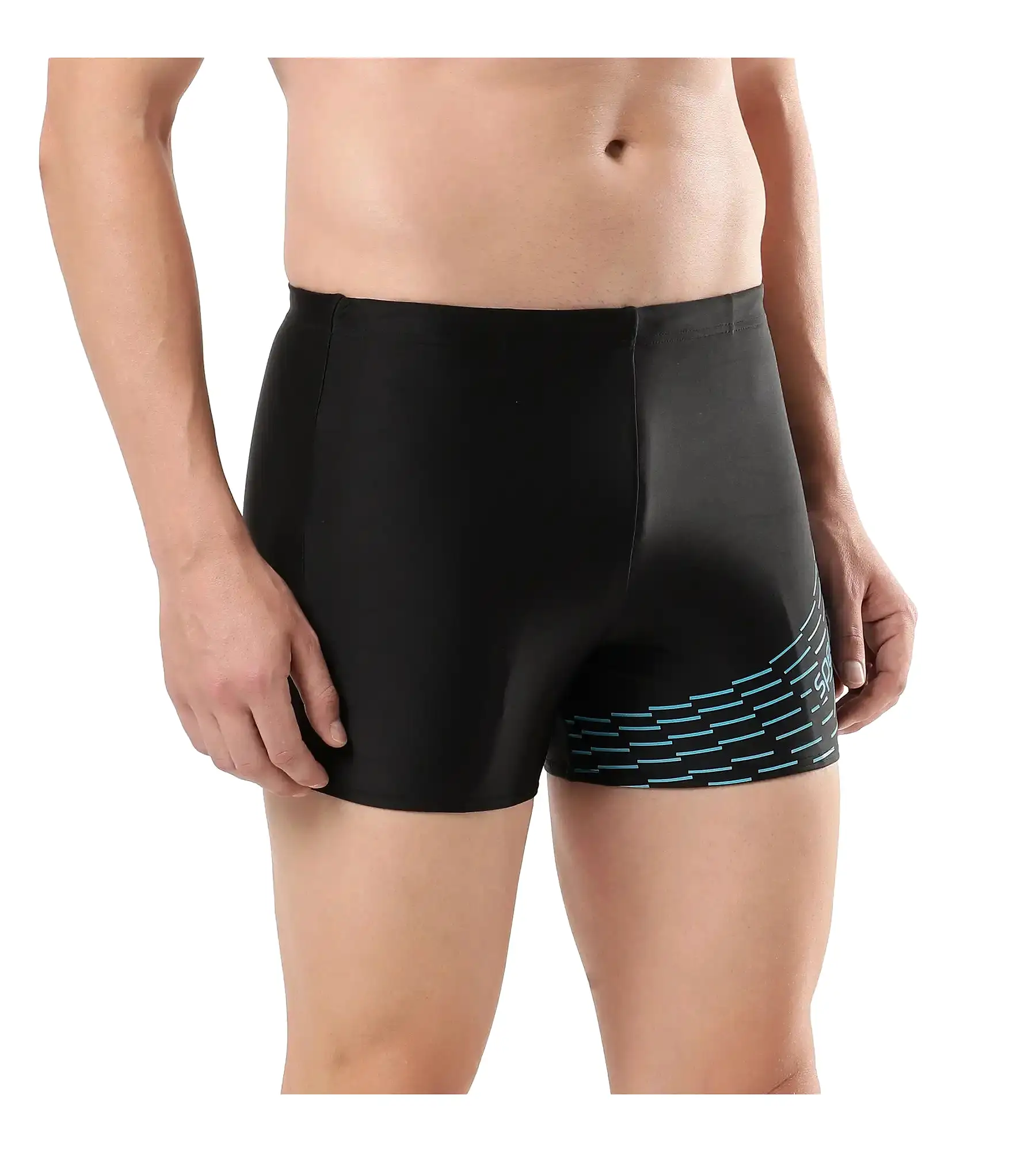 Men's Endurance Medley Logo Aquashort - Black  &  Aquarium