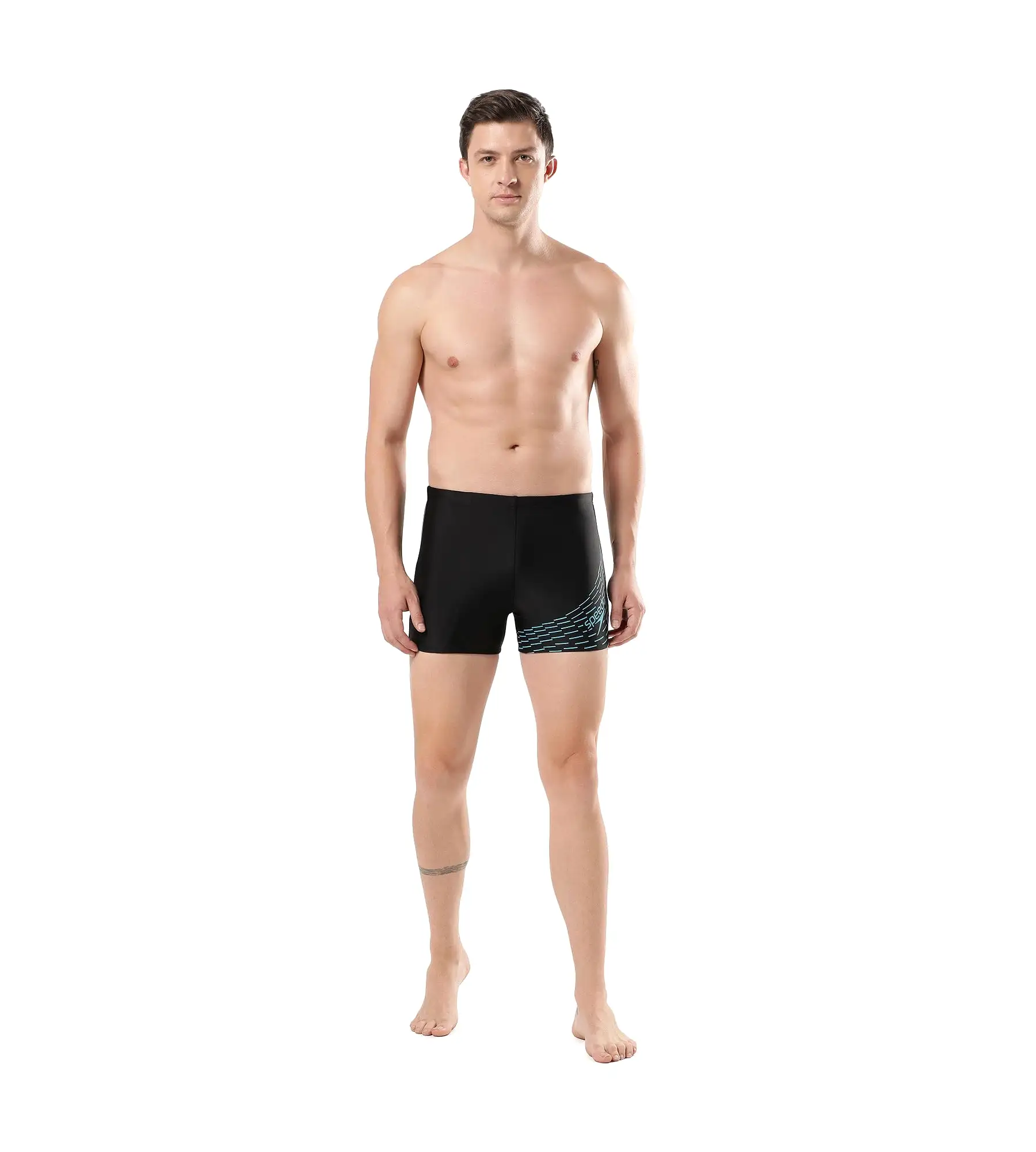 Men's Endurance Medley Logo Aquashort - Black  &  Aquarium