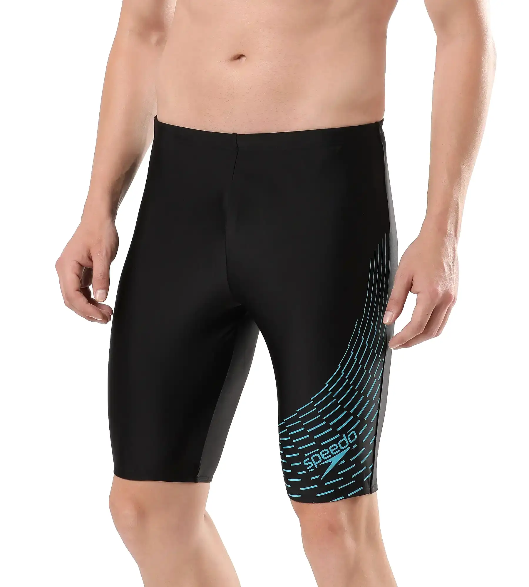 Men's Endurance Medley Logo Jammer - Black & Aquarium