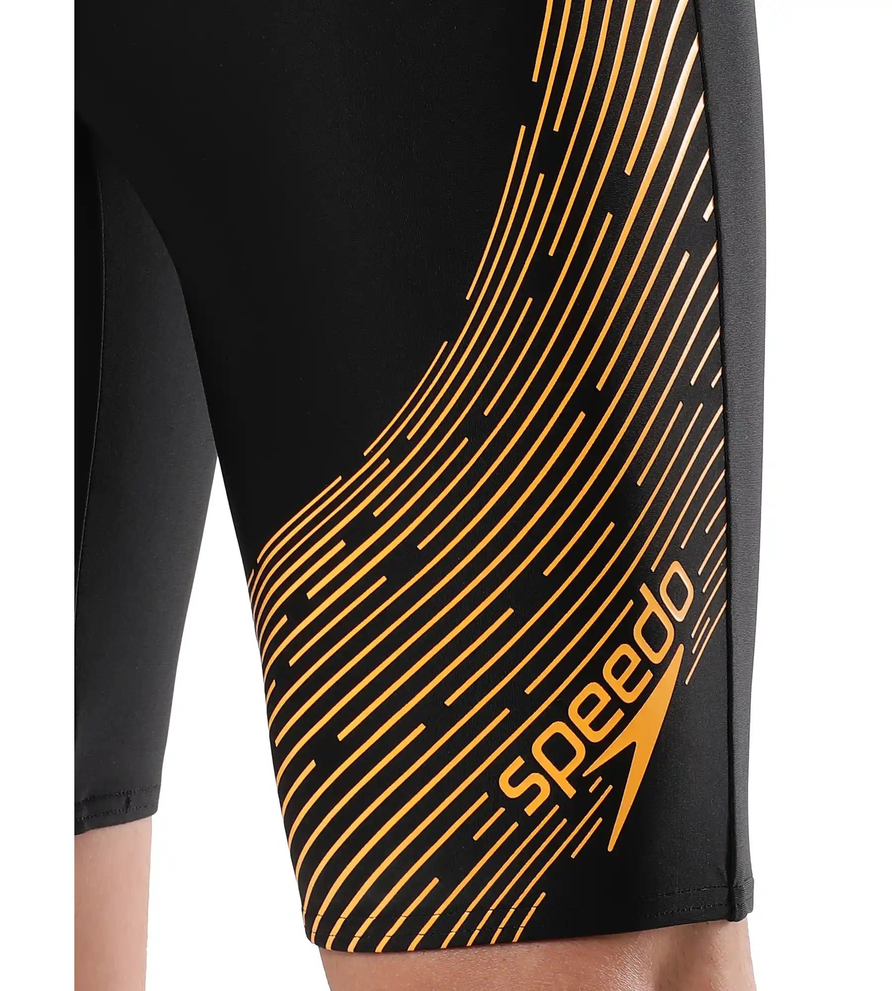 Men's Endurance Medley Logo Jammer - Black & Mandarin Peel