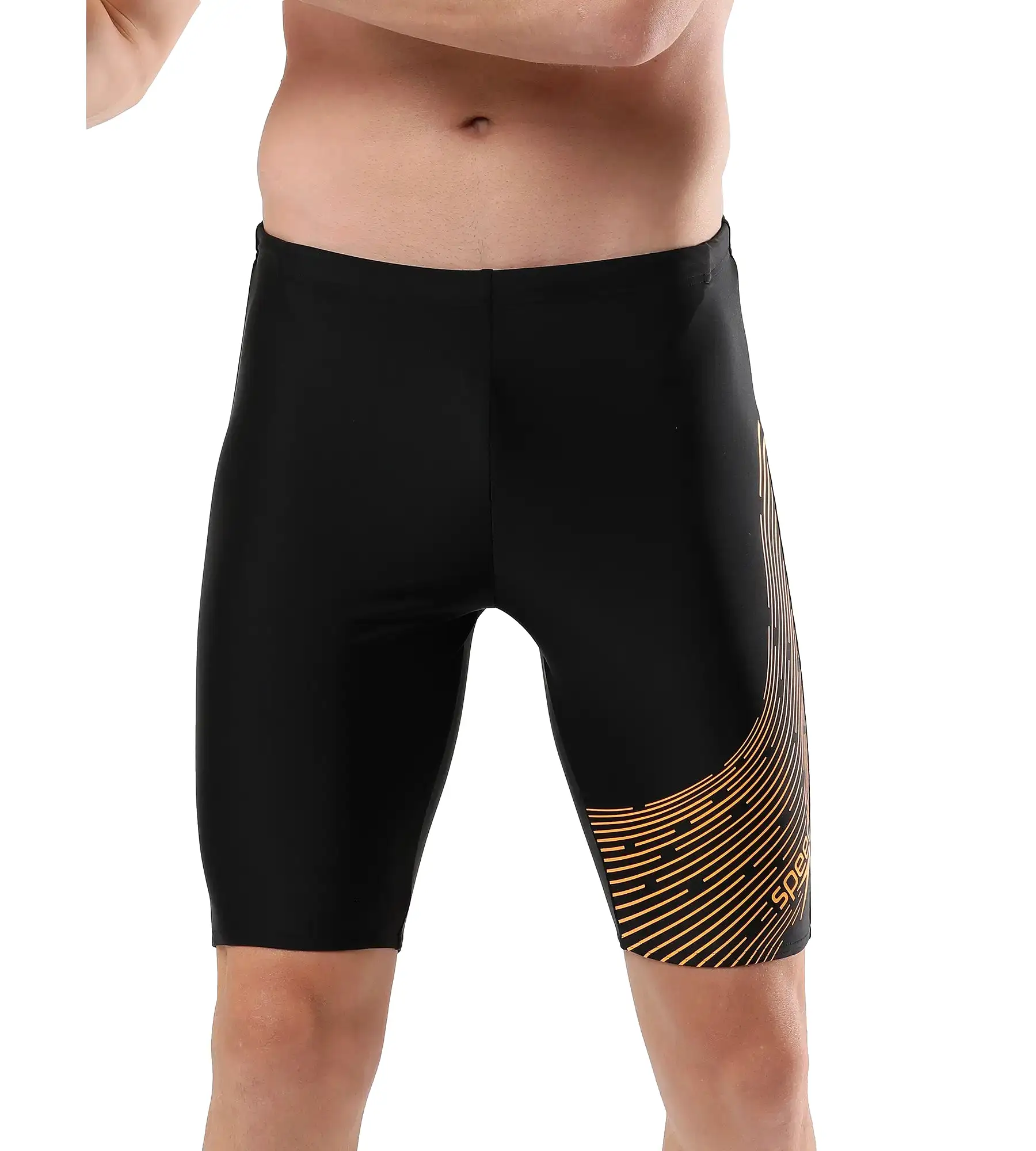 Men's Endurance Medley Logo Jammer - Black & Mandarin Peel