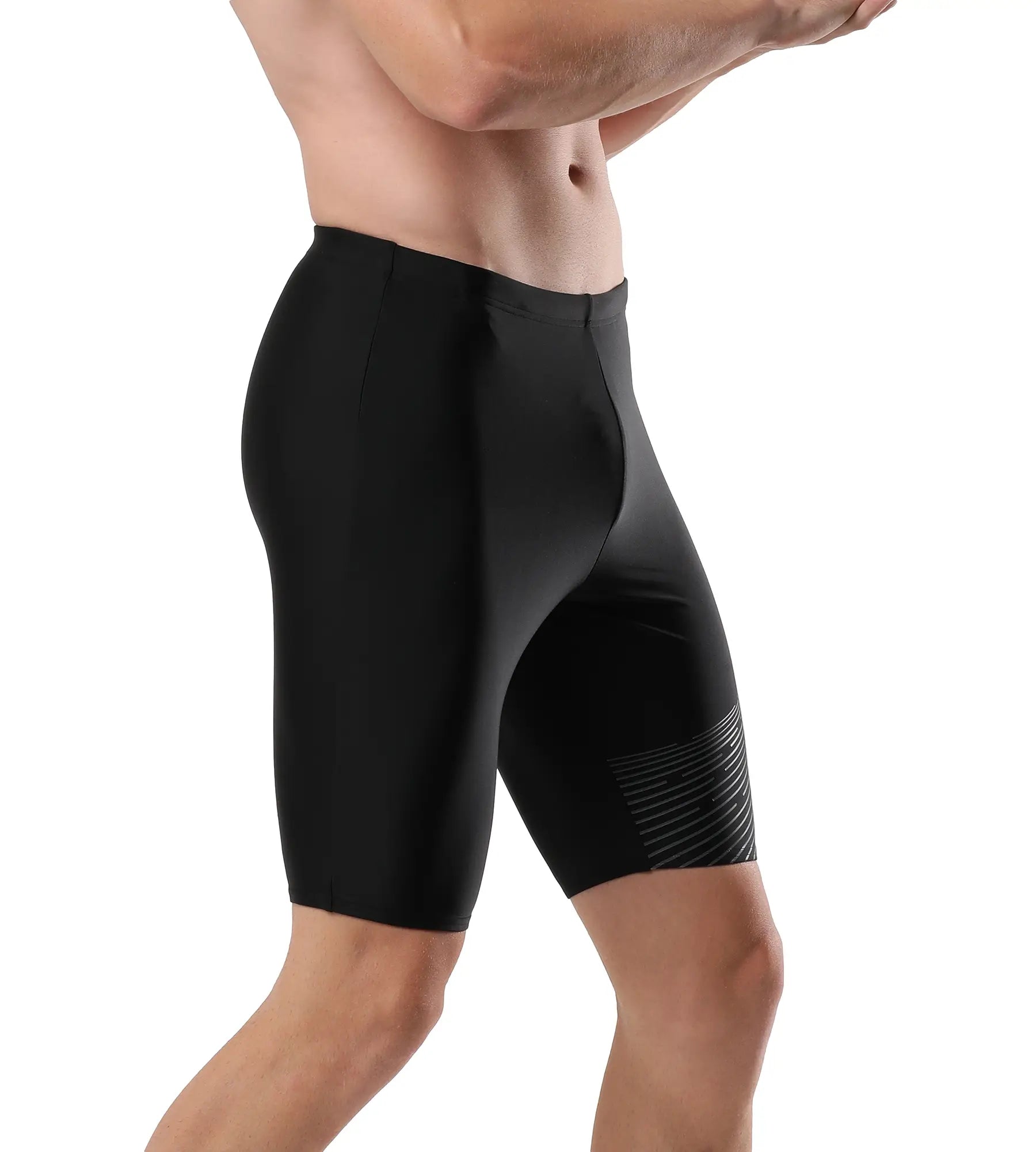 Men's Endurance Medley Logo Jammer - Black & Usa Charcoal