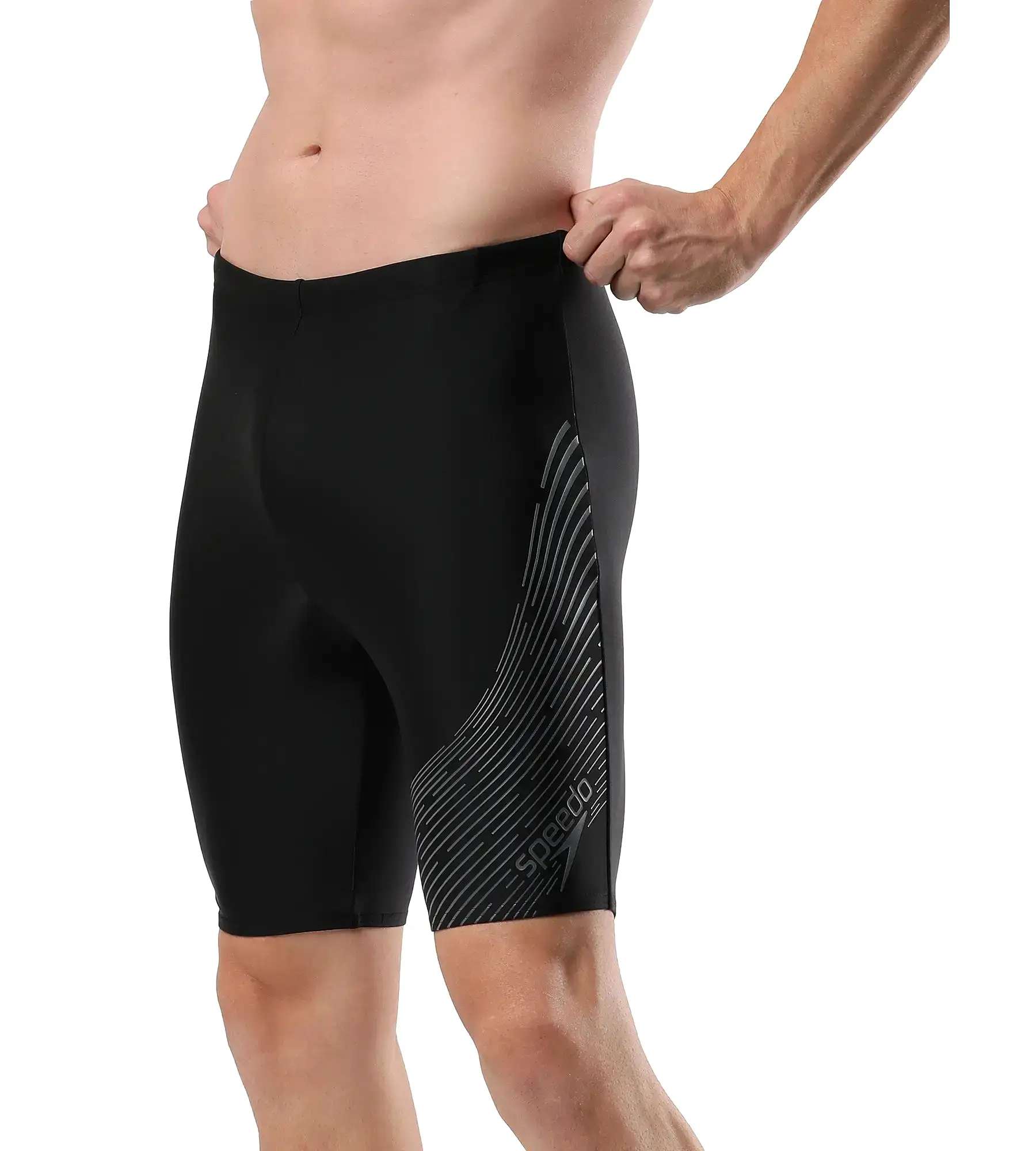 Men's Endurance Medley Logo Jammer - Black & Usa Charcoal