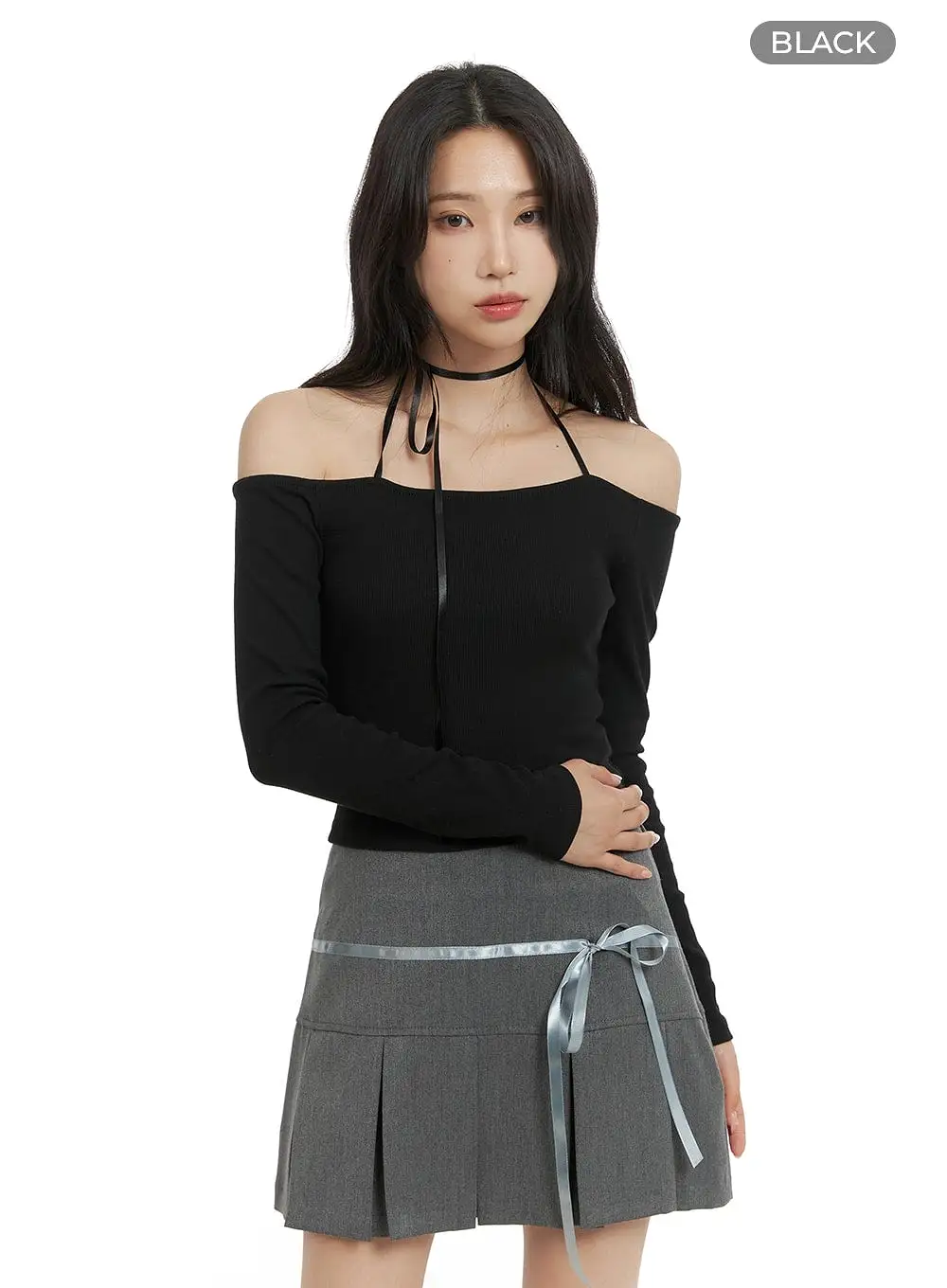 Neck Strap Off-Shoulder Crop Top CM426