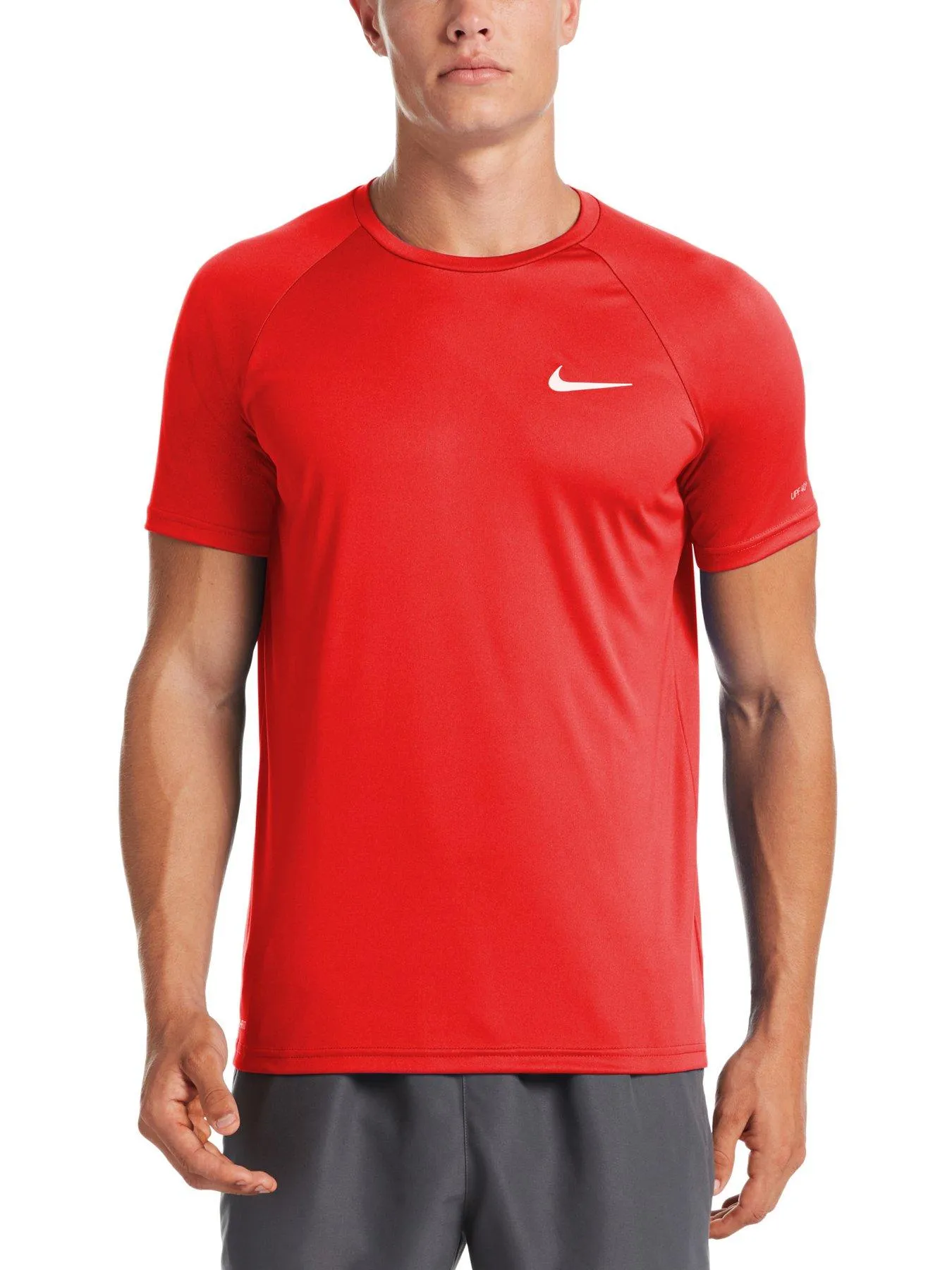 Nike Men's Essential Hydro Short Sleeve Hydroguard-red