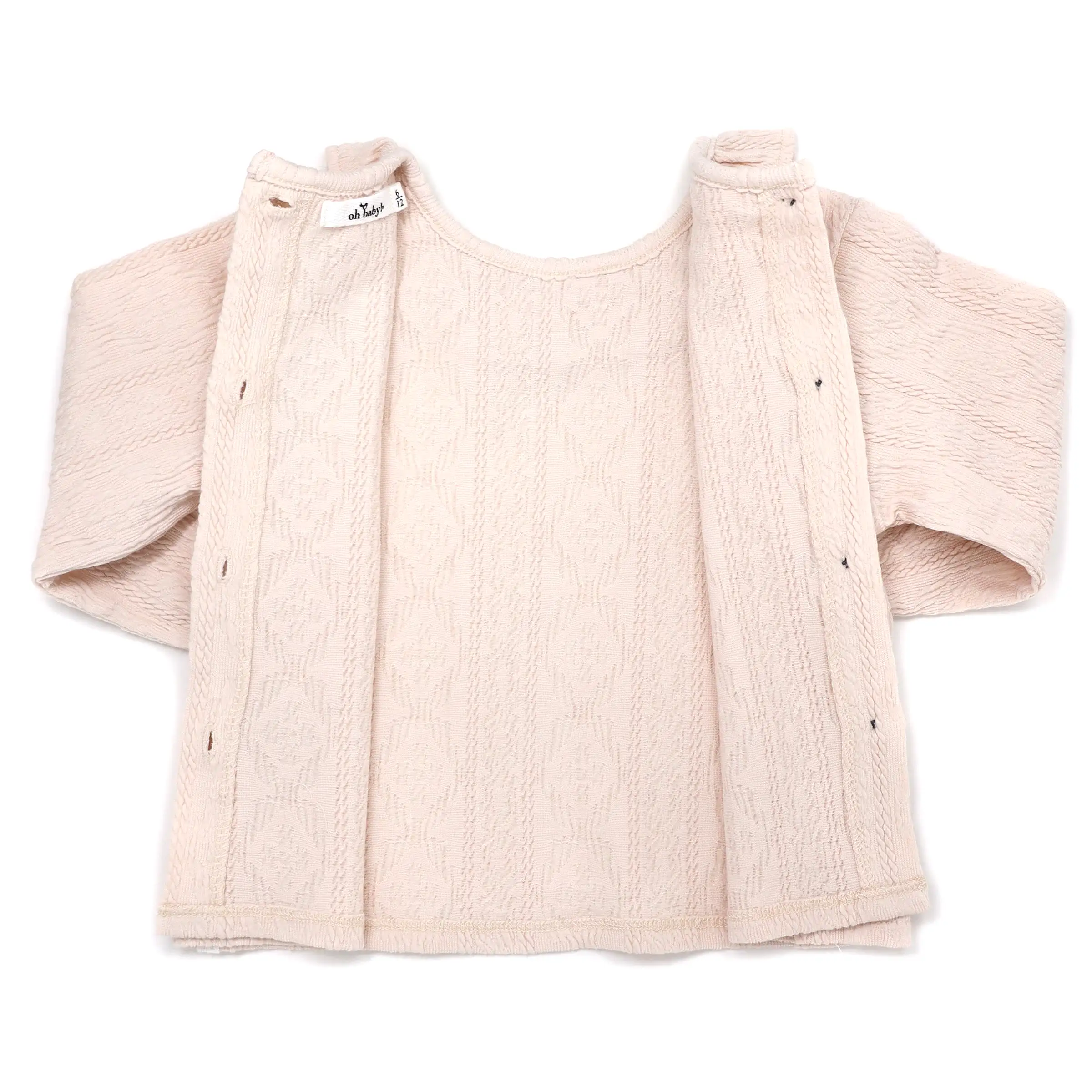 oh baby! Ruffle Collar Puckered Blouse - Natural