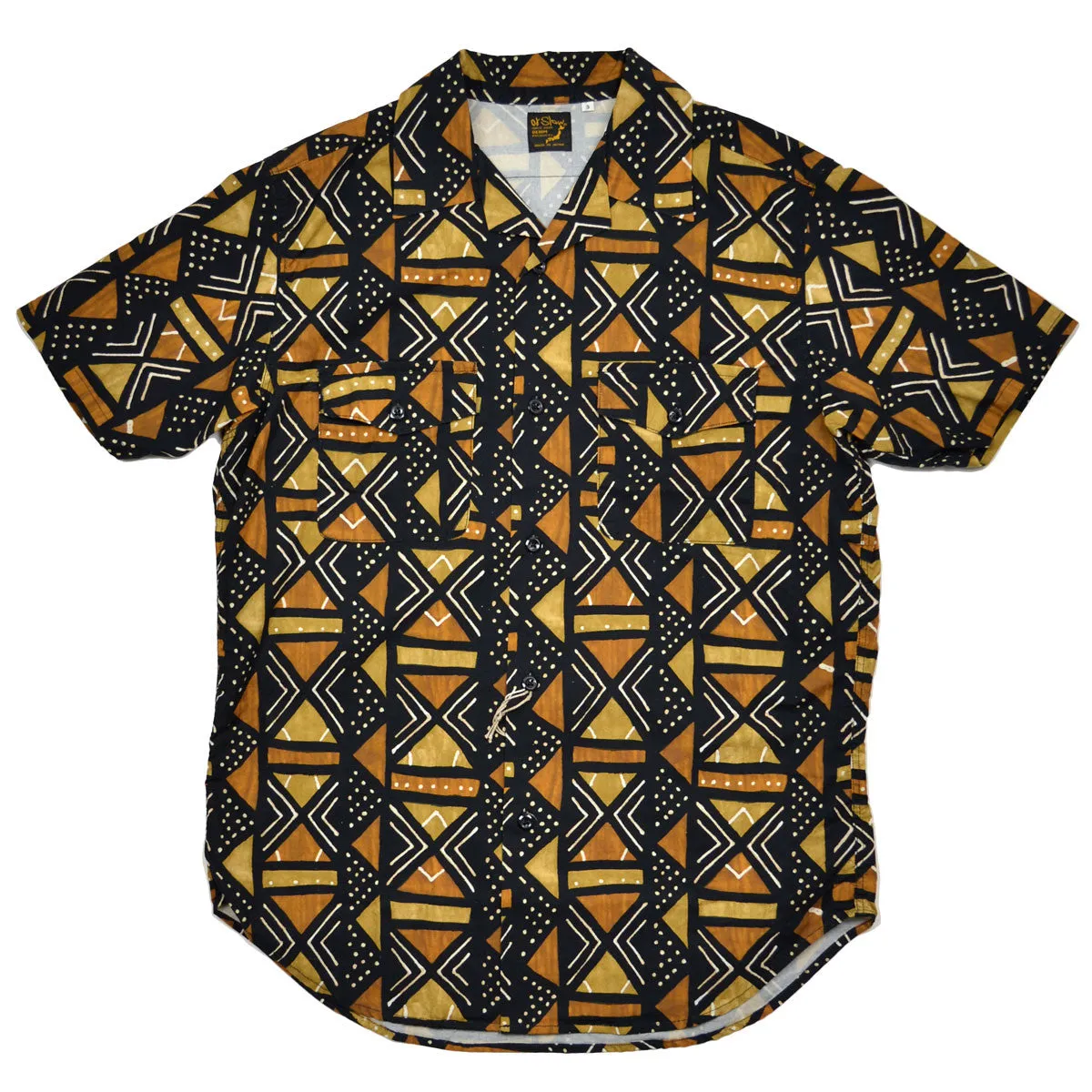 orSlow - Short Sleeve Open Collar Shirt - Africa Print