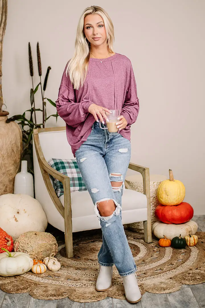 Out Of Reach Lightweight Top | Plum