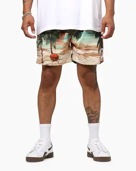 Overtime Paradise Palm Shorts Palm Print