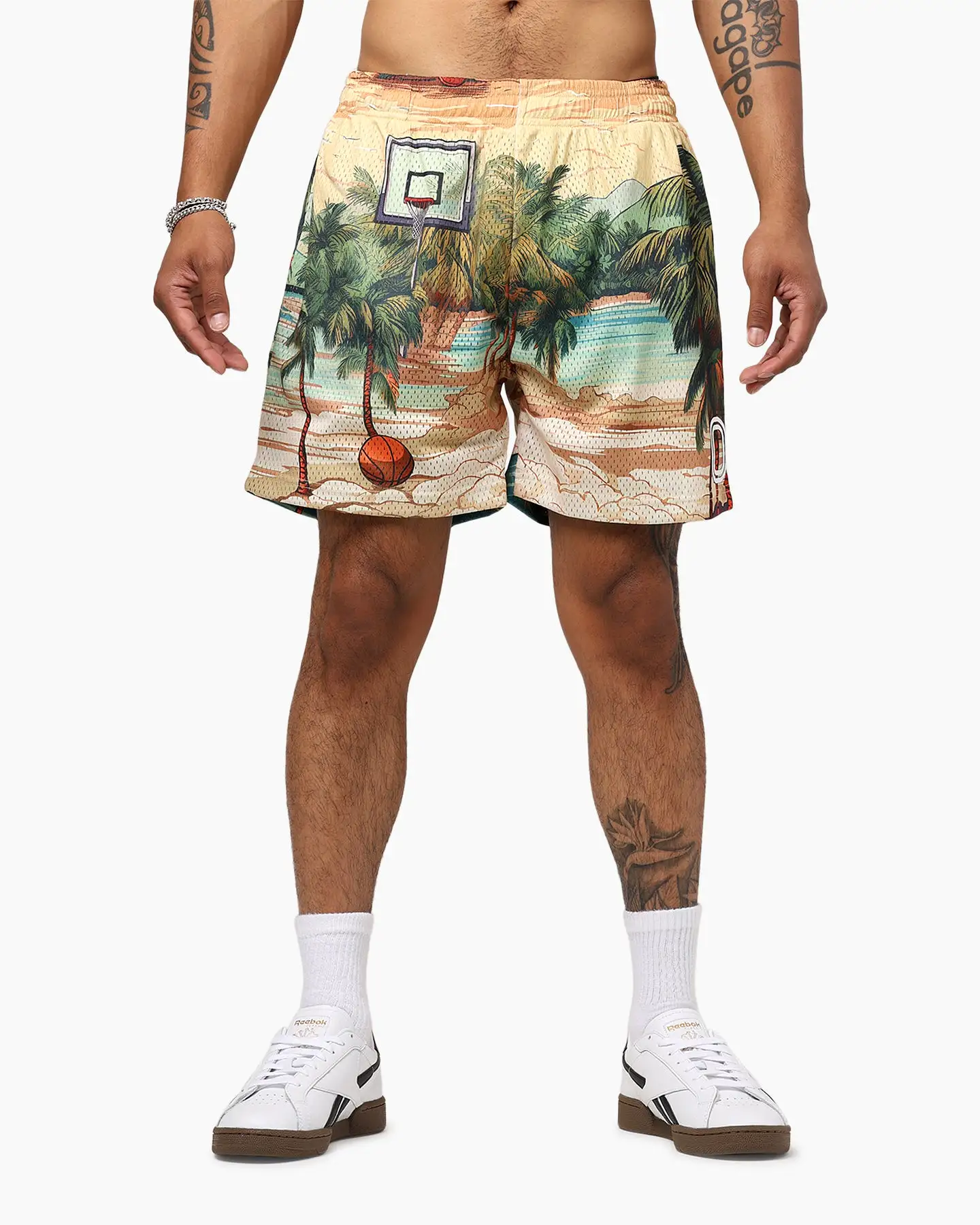 Overtime Paradise Palm Shorts Palm Print