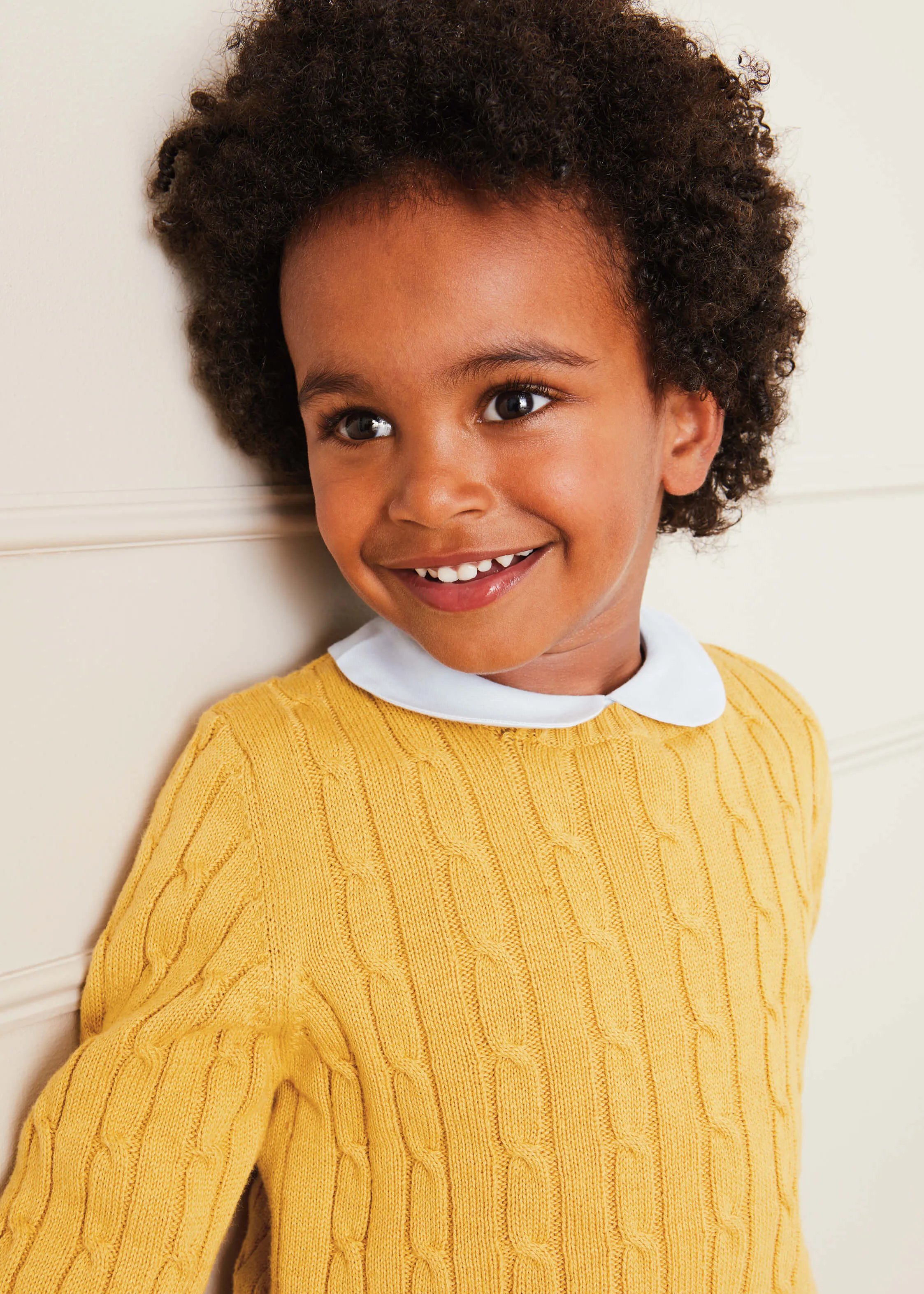 Peter Pan Collar Long Sleeve Top in White (2-4yrs)