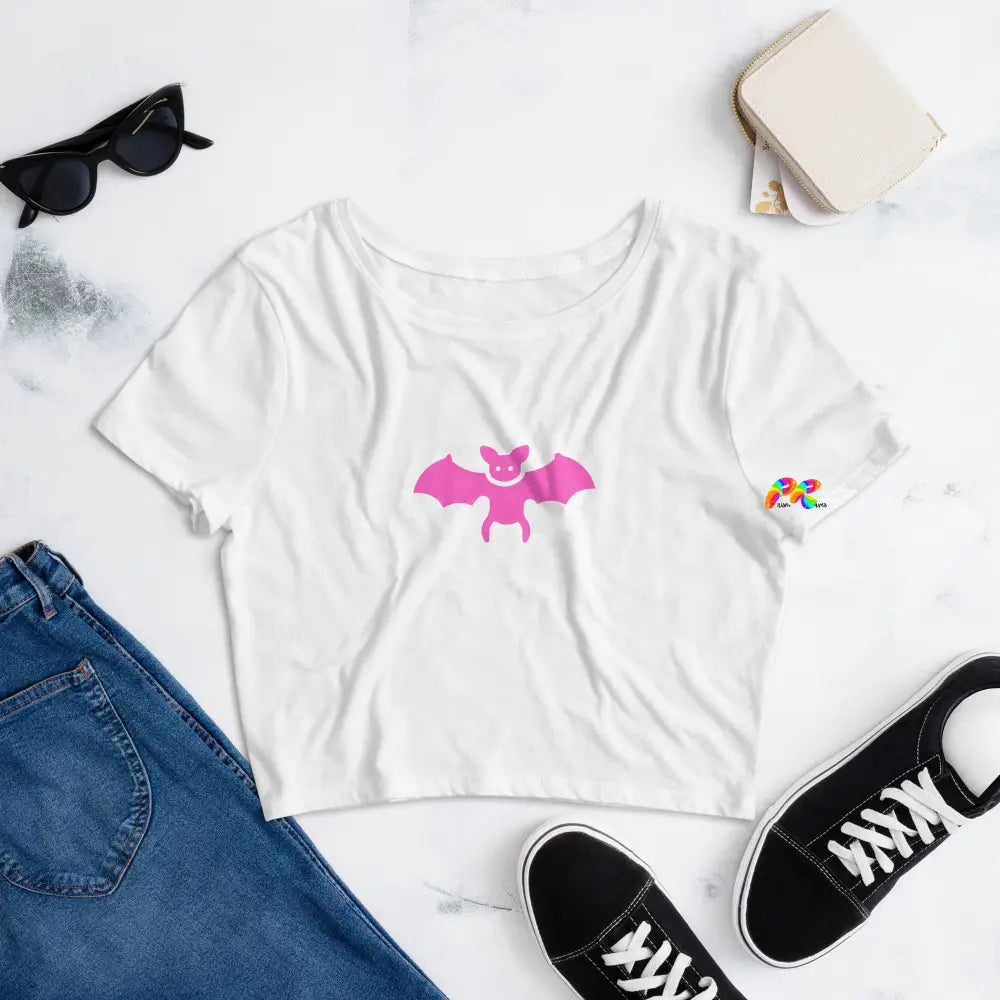 Pink Bat Women’s Crop Tee