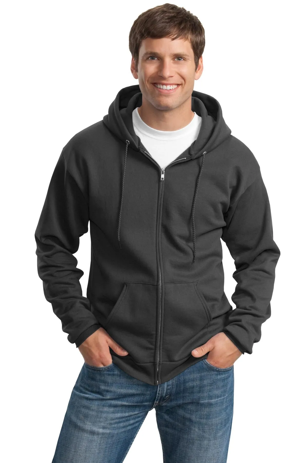 Port & Company - Men's Tall Essential Fleece Full-Zip Hooded Sweatshirt