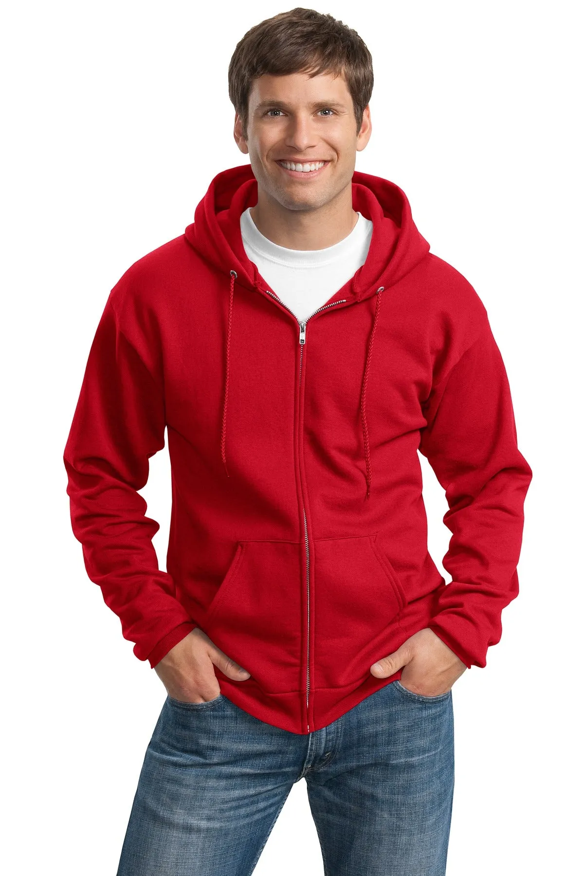 Port & Company - Men's Tall Essential Fleece Full-Zip Hooded Sweatshirt