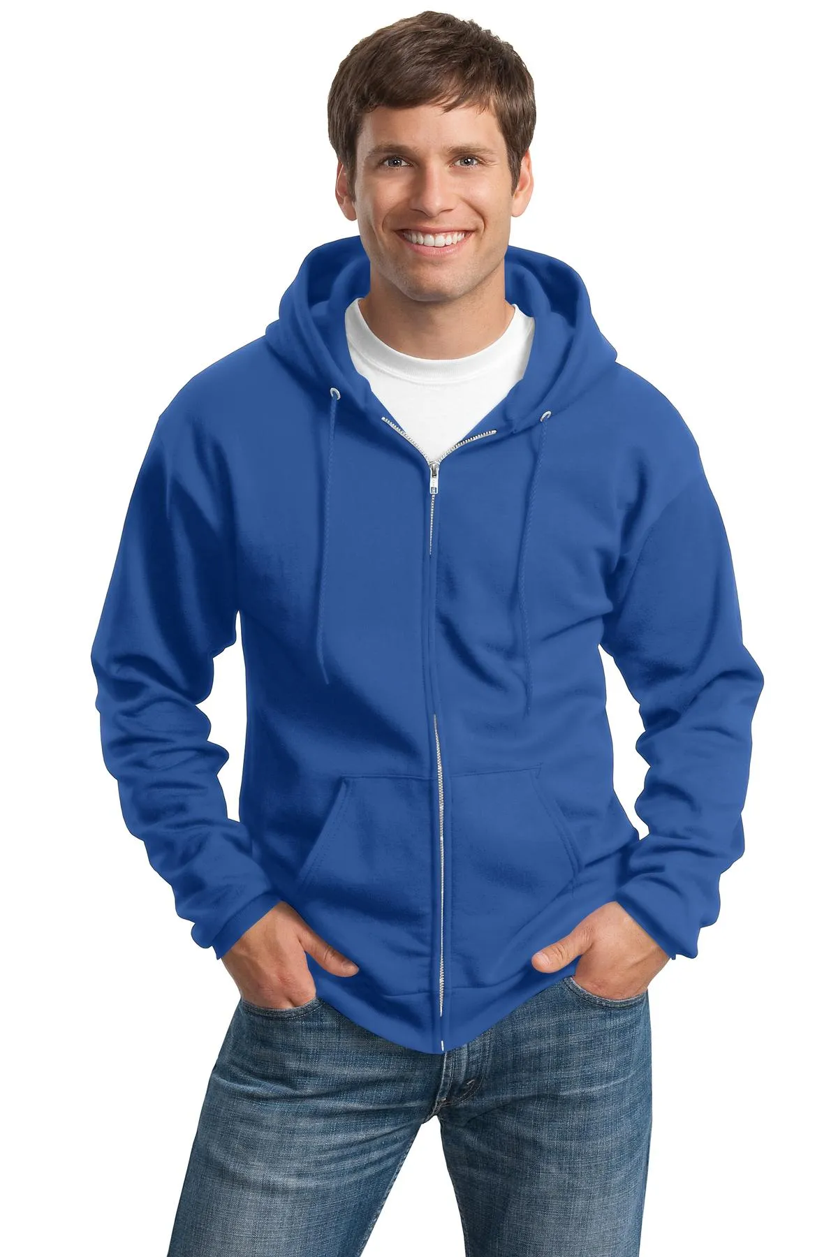 Port & Company - Men's Tall Essential Fleece Full-Zip Hooded Sweatshirt