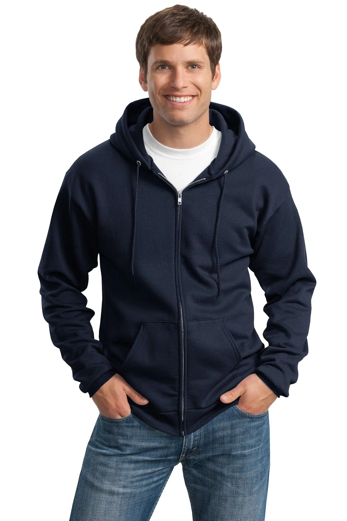 Port & Company - Men's Tall Essential Fleece Full-Zip Hooded Sweatshirt