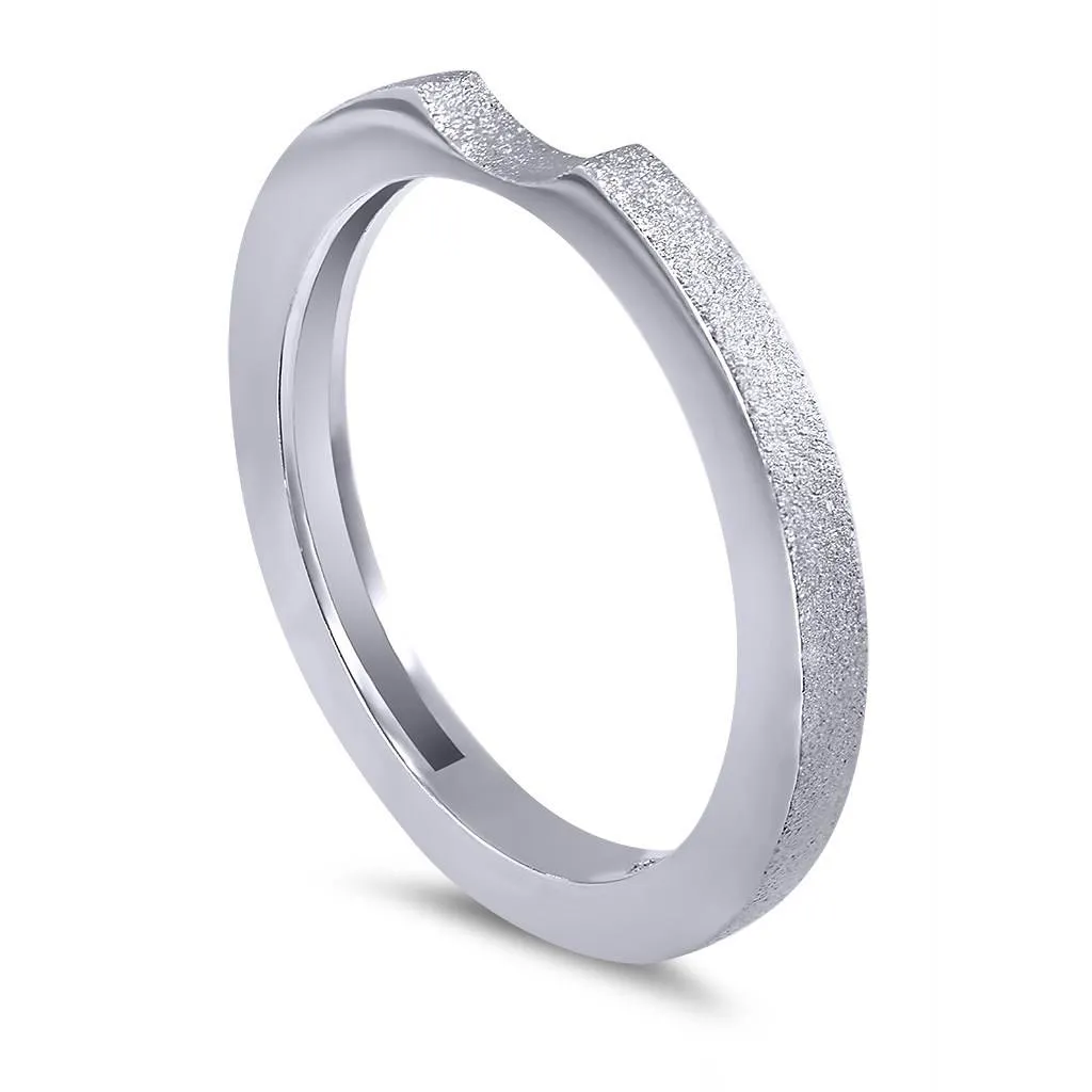 Princess Stackable Wedding Band With Sand Texture