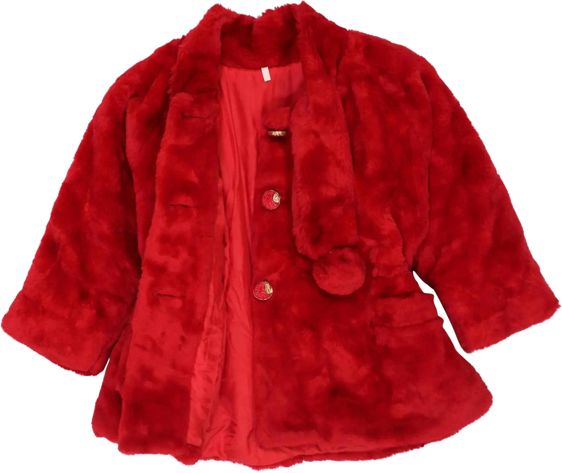 Red Faux Fur Coat | ThriftTale