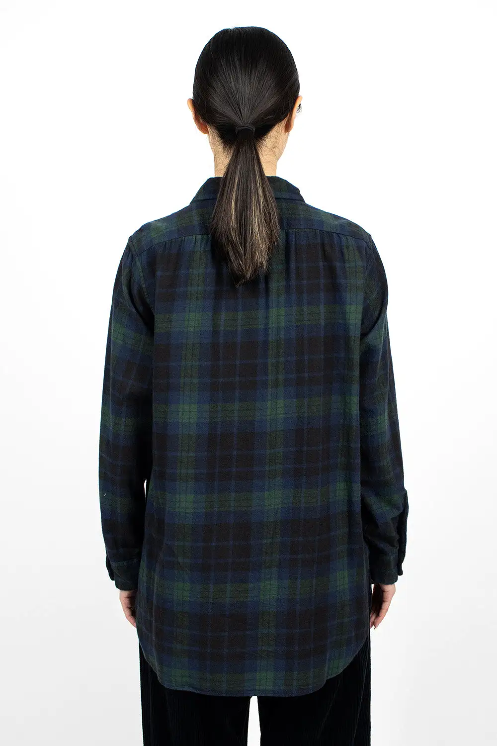 Rounded Collar Shirt Blackwatch Tartan