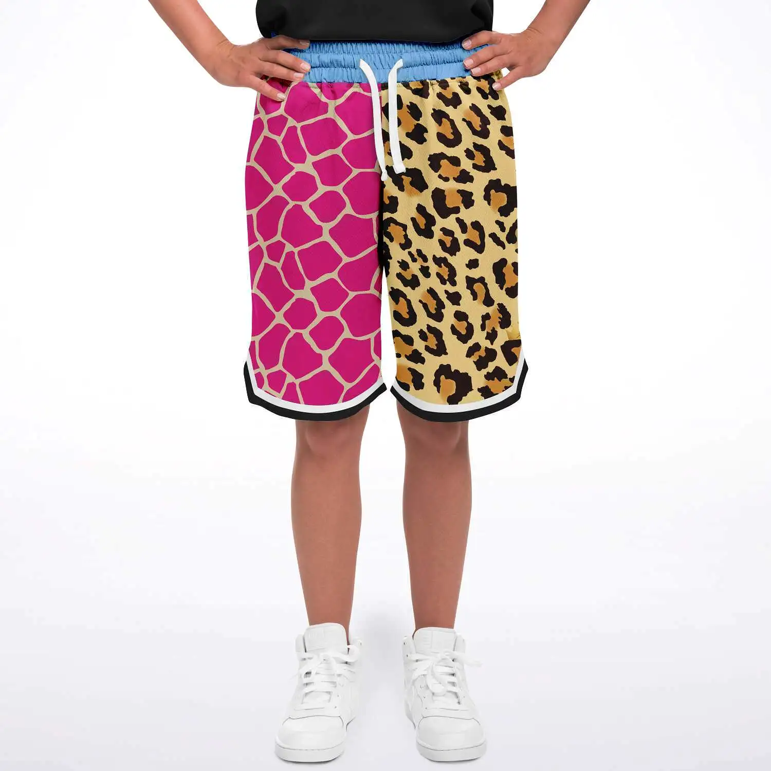 Santorini Leopard Unisex Basketball Shorts