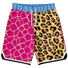 Santorini Leopard Unisex Basketball Shorts