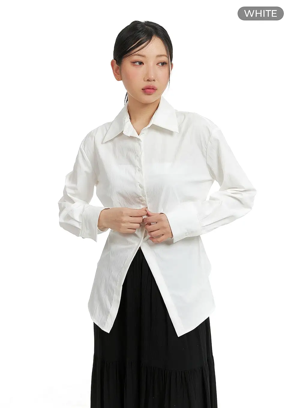 Shirred Collar Blouse Long Sleeve CM421